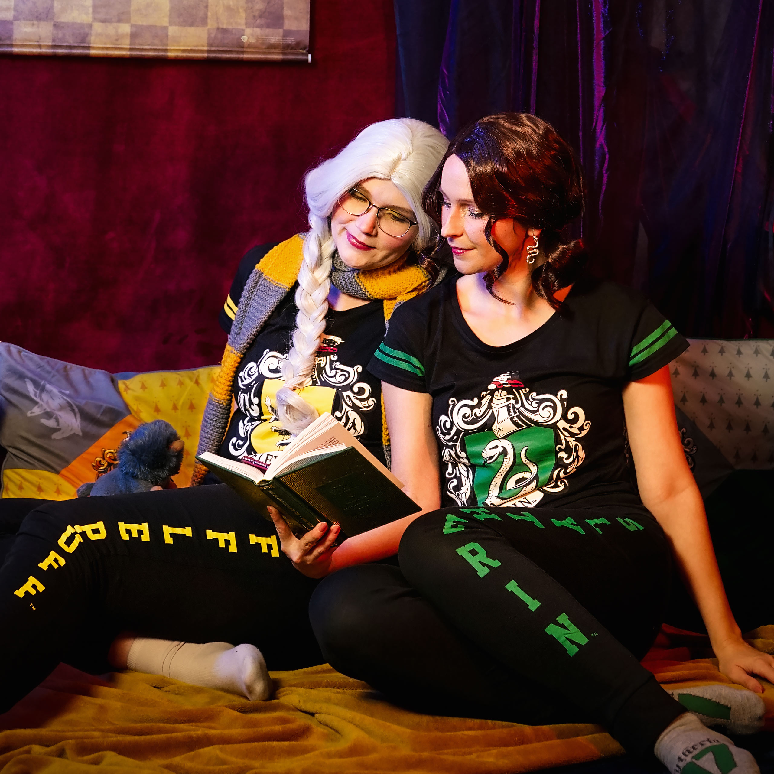 Set Pigiama Harry Potter Slytherin Jogger Per Donne E Ragazze, Maglia Lunga E Pantaloni, Morbido Pile, Taglie Junior 3XL
