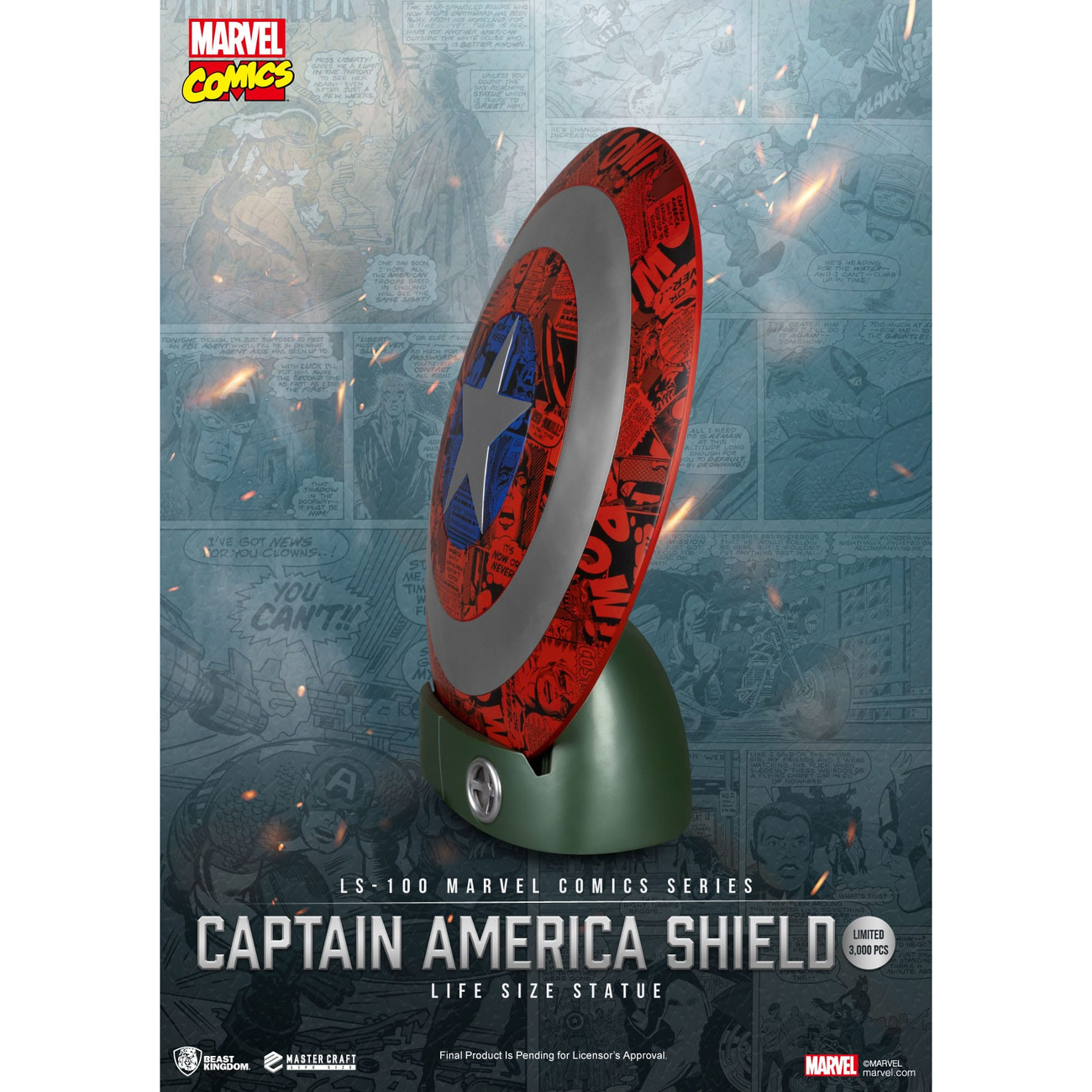 Marvel Comics Estatua de Escudo de Captain America PVC Tamaño Real