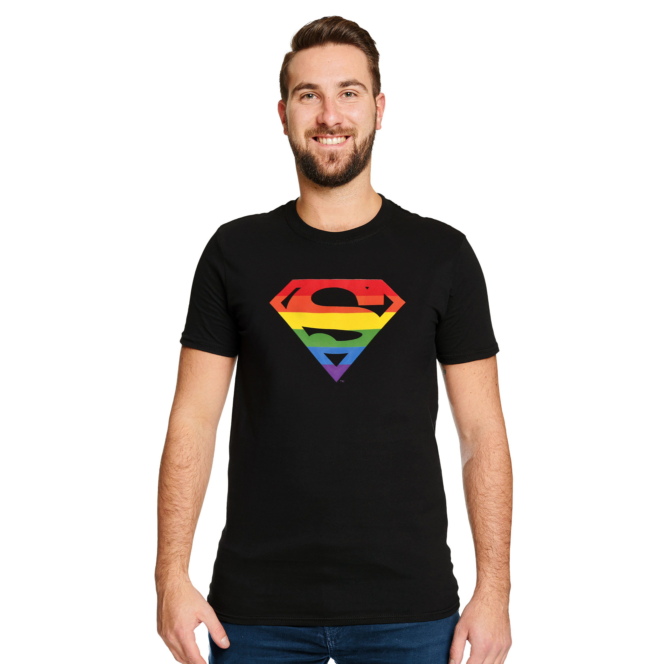 Superman - T-shirt logo Pride noir