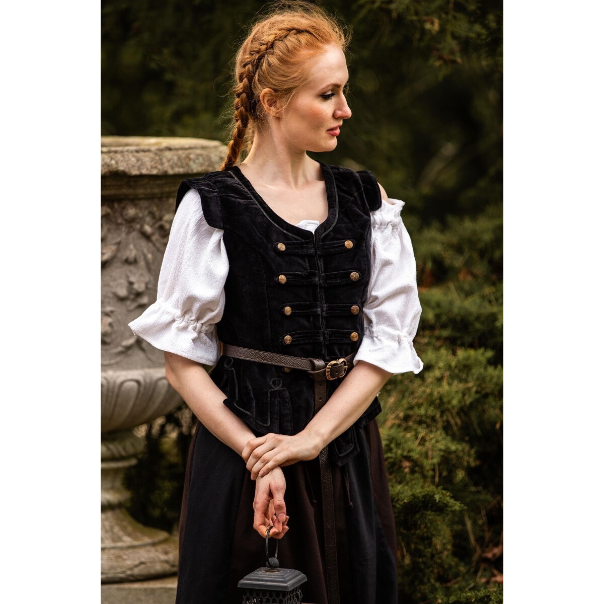 Chaleco de uniforme medieval Adaliz negro