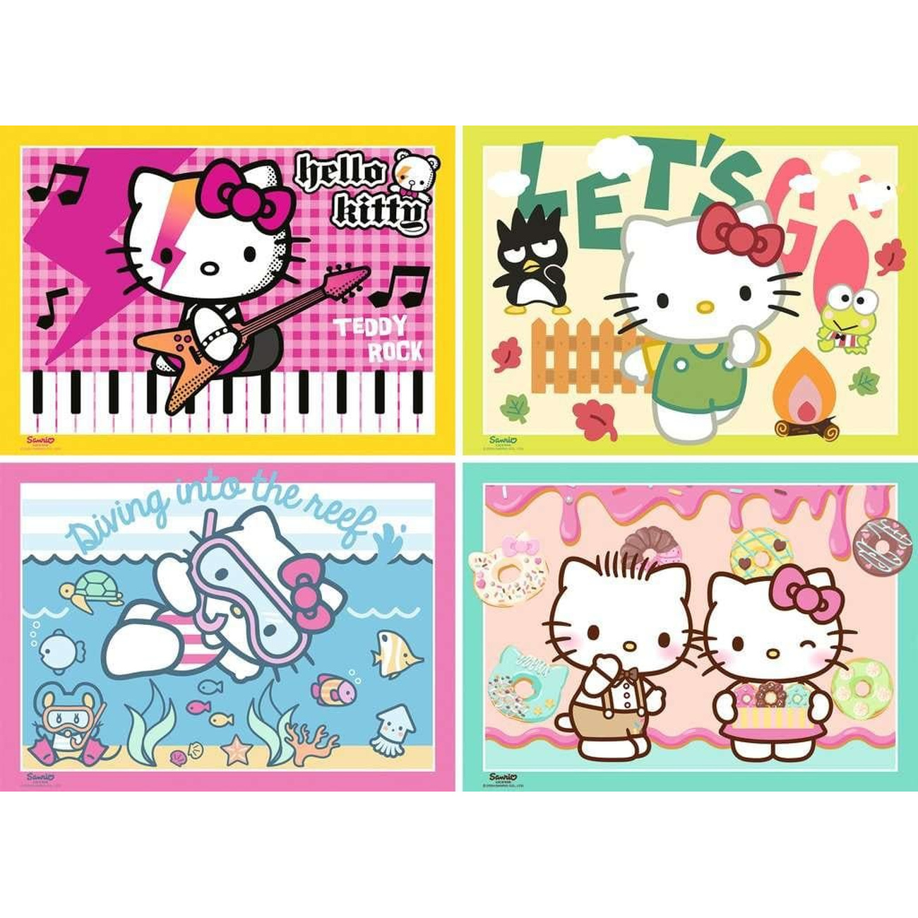 Hello Kitty Puzzels 4-pack Daar gaan we, Hello Kitty! (4x100 stukjes)