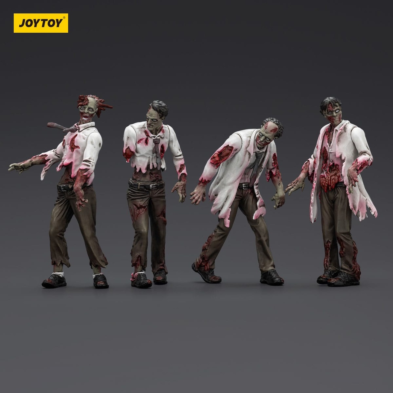 Zombie Dark Source actionfigurer 4-pack Scientists (Male) 8 cm