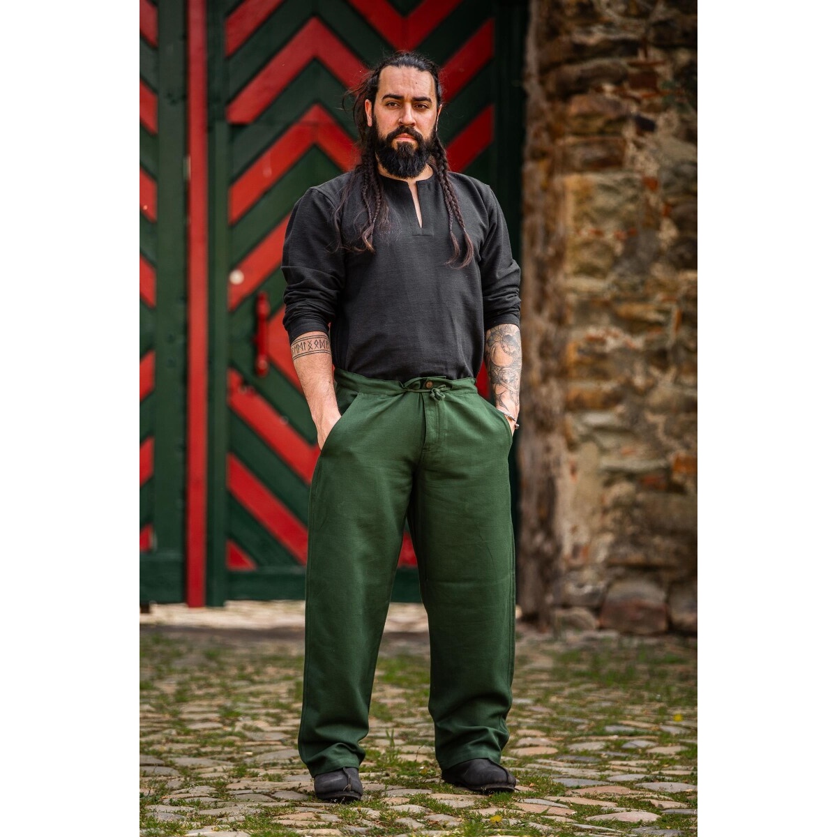 Pantaloni medievali Dirk verdi