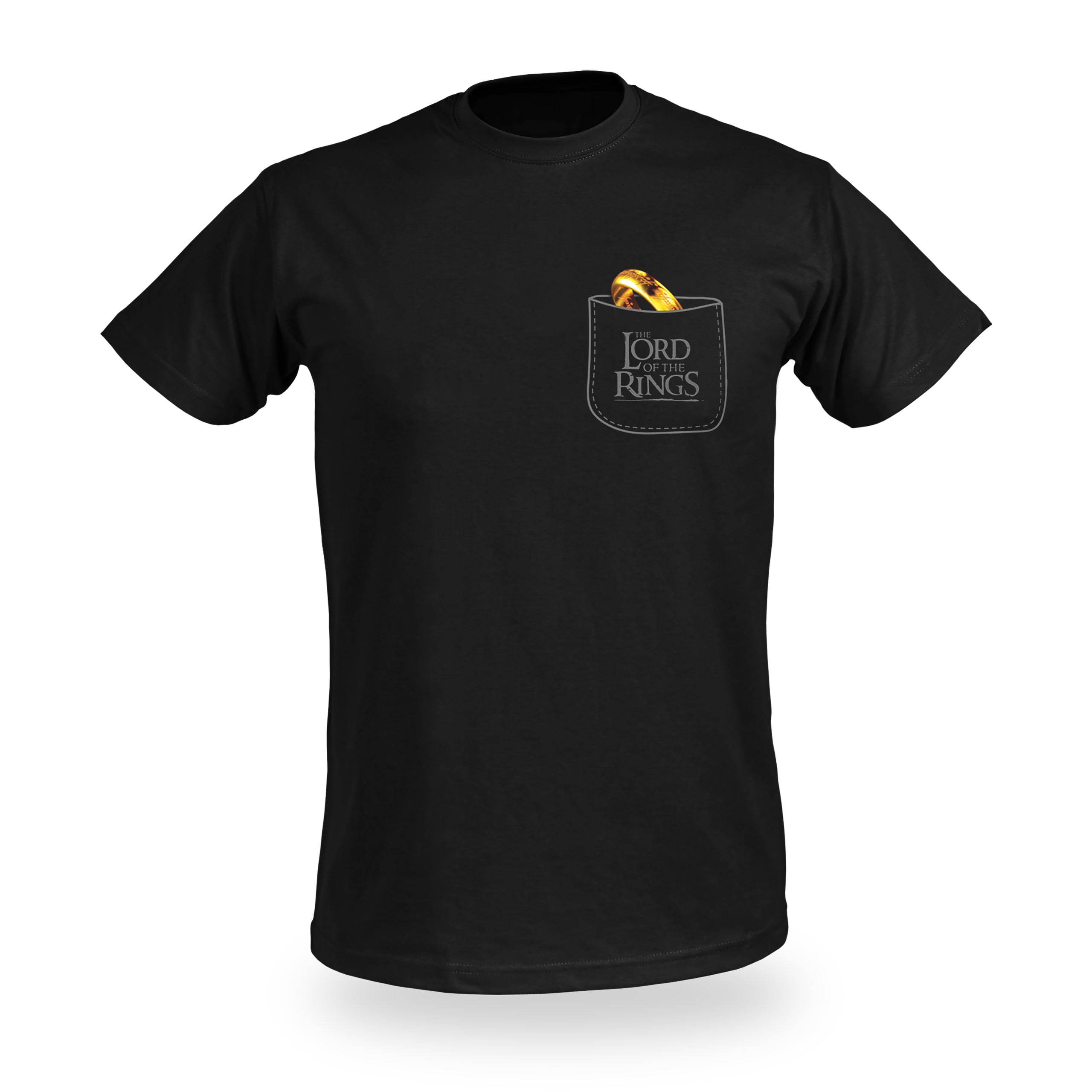 Heer der Ringen - De Ene Ring Pocket T-Shirt zwart
