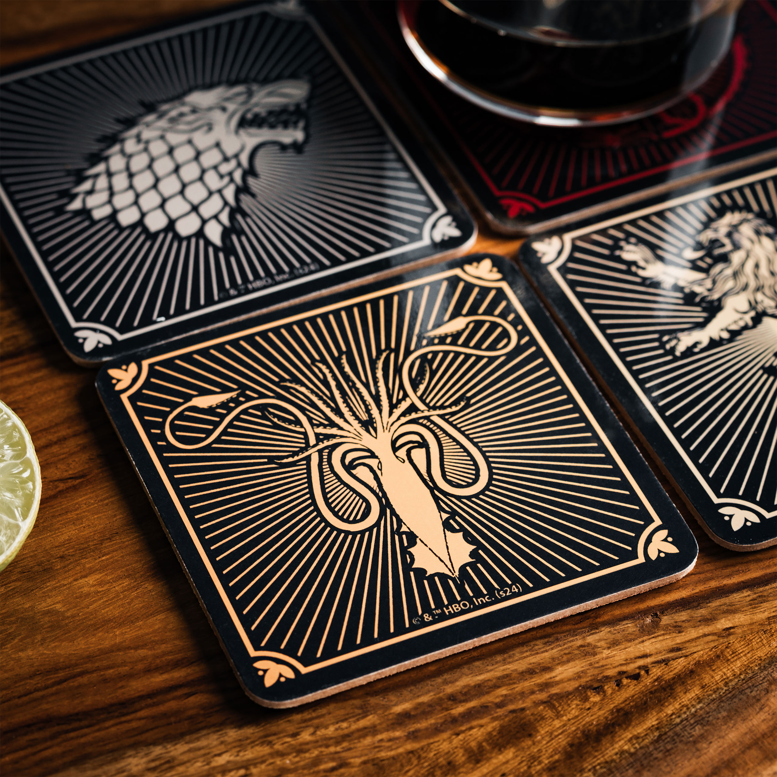 Game of Thrones - Sous-verres blasons des maisons, set de 4