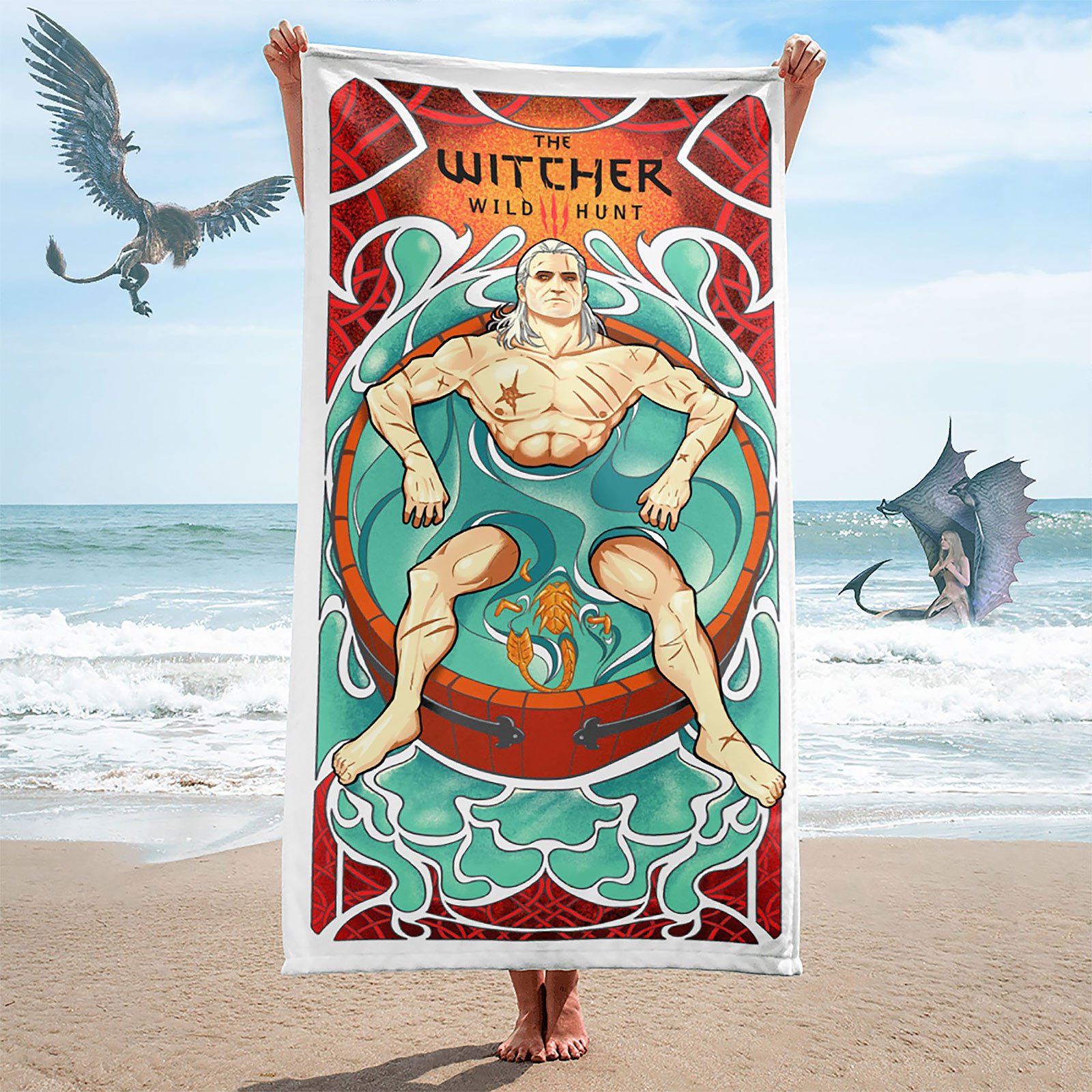 Witcher - Geen rust voor de Witcher strandhanddoek