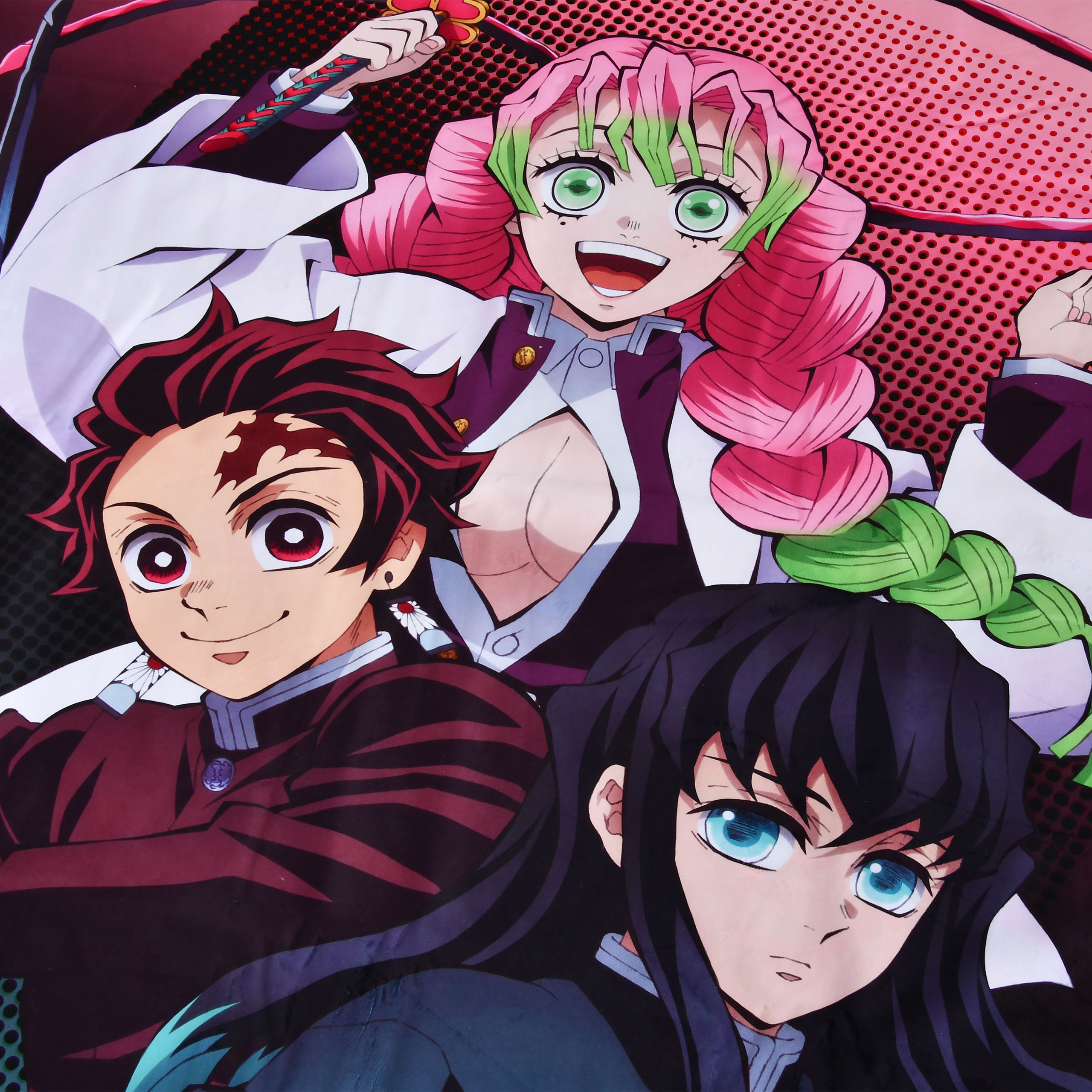 Demon Slayer - Manta suave Tanjiro, Mitsuri y Muichiro