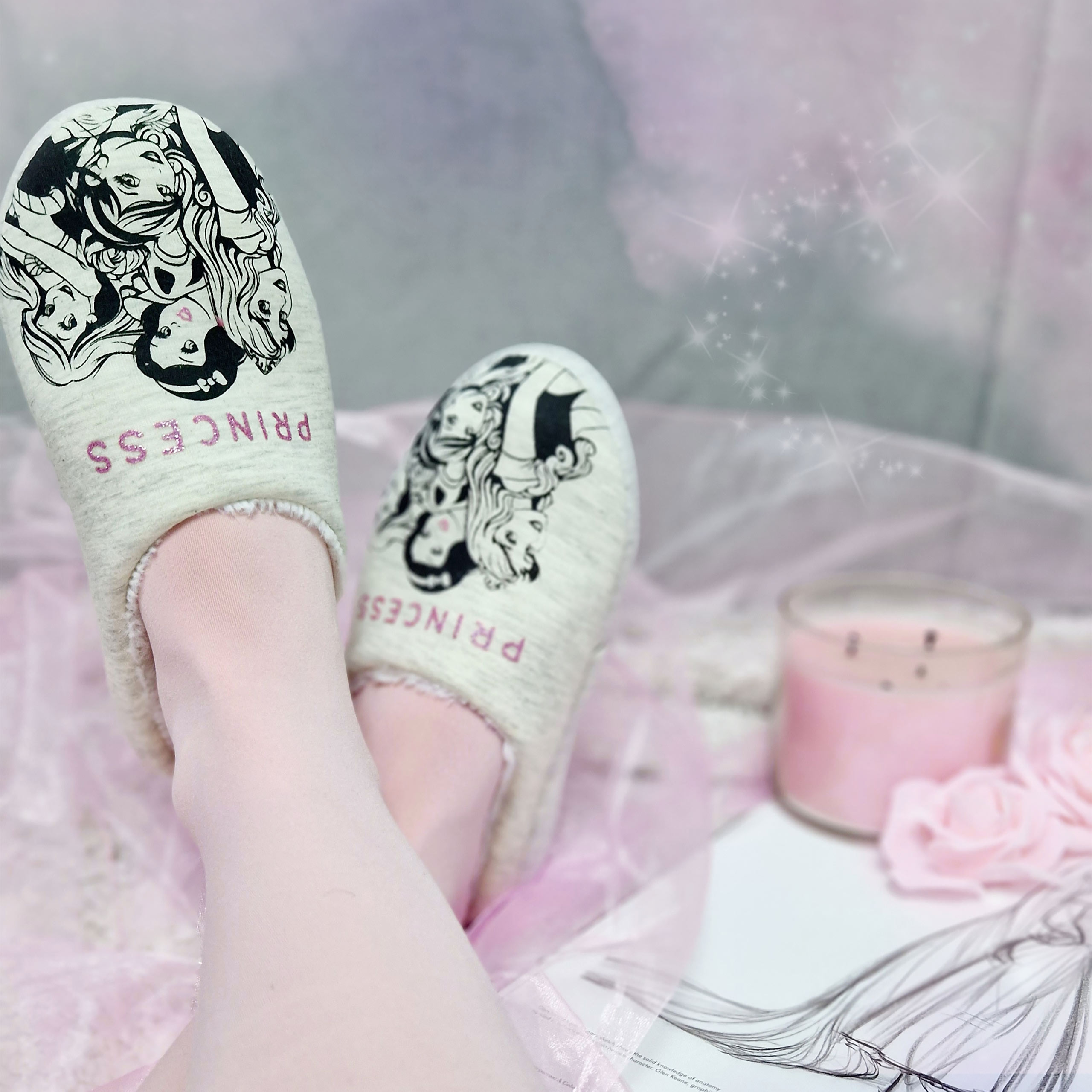 Disney - Princess Plush Slippers white