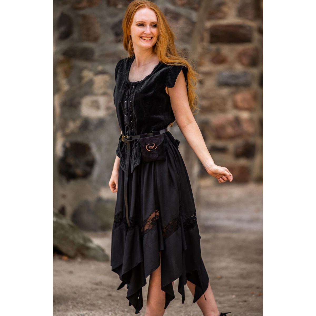 Medieval Velvet Bodice Vest Adrienne black