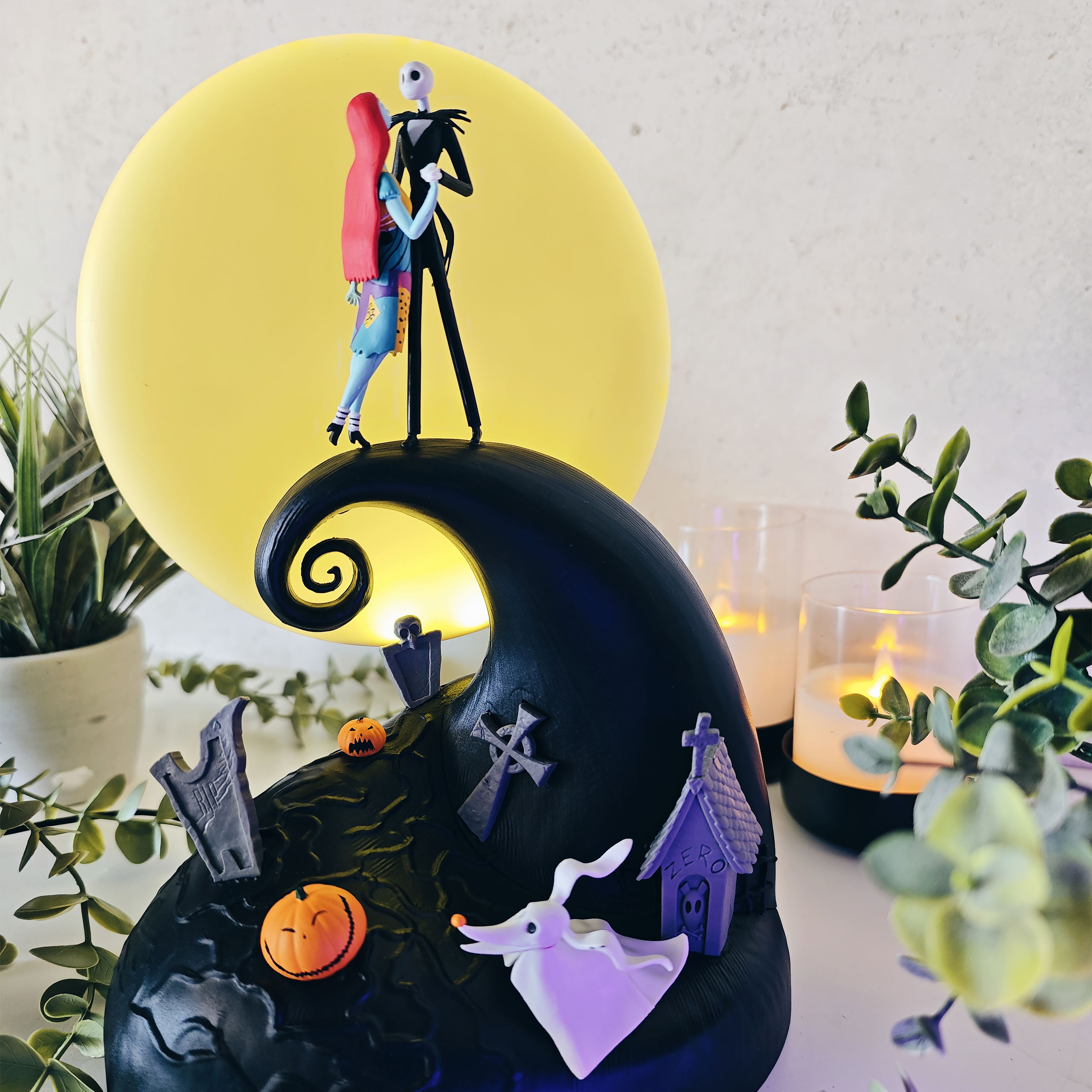 Nightmare Before Christmas – dioramowa lampka stołowa Jack i Sally