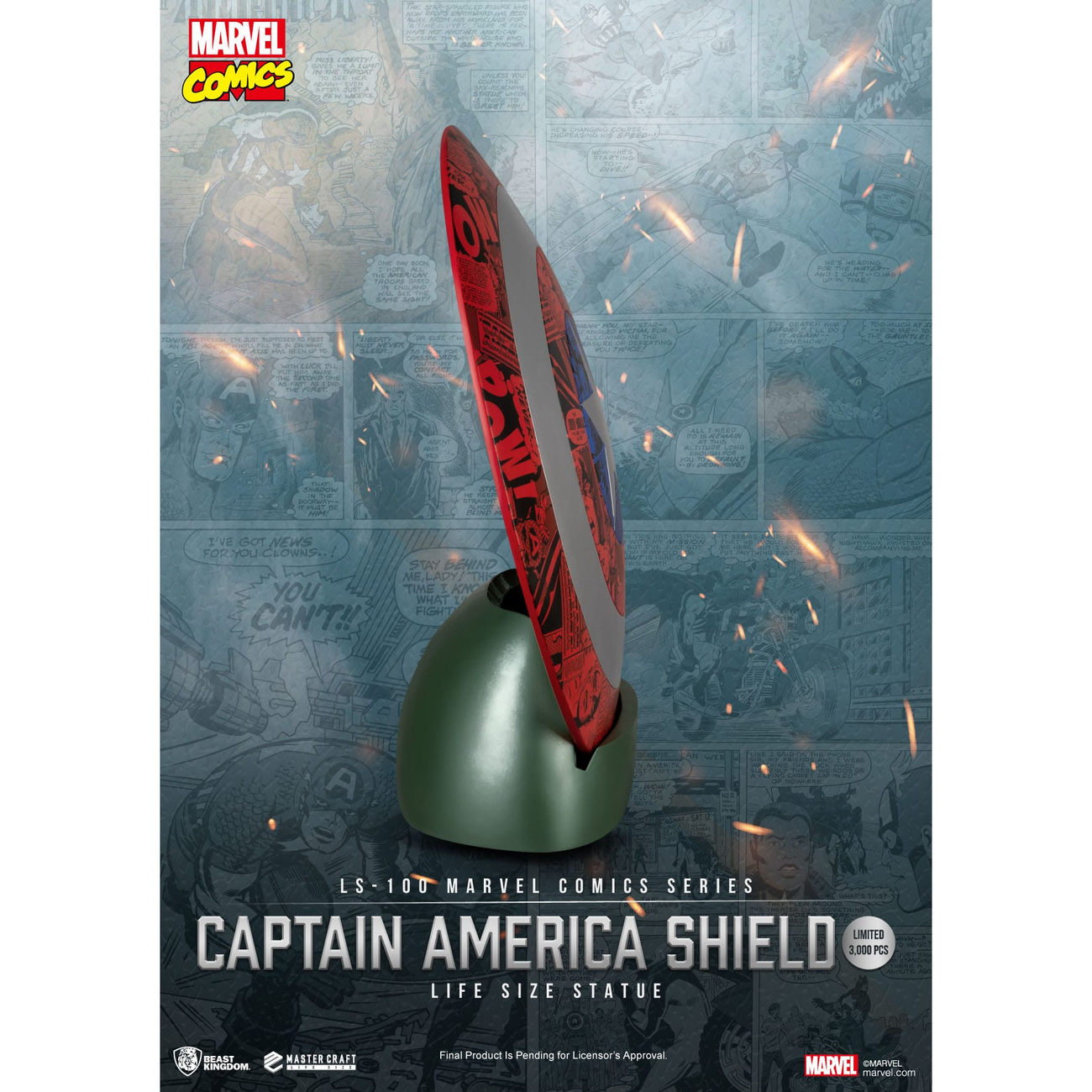 Marvel Comics Estatua de Escudo de Captain America PVC Tamaño Real