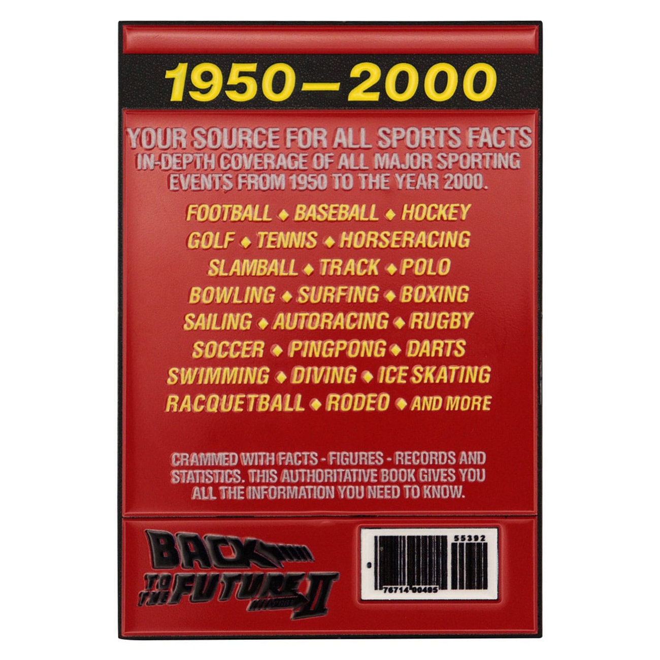 Back to the Future Metal Bar Sports Almanac Limited Edition