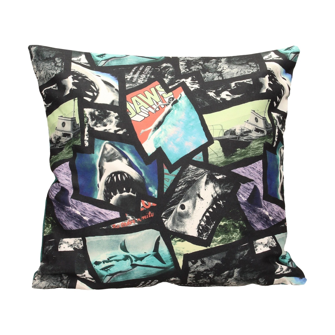 Jaws Coussin Poster Collage 45 cm