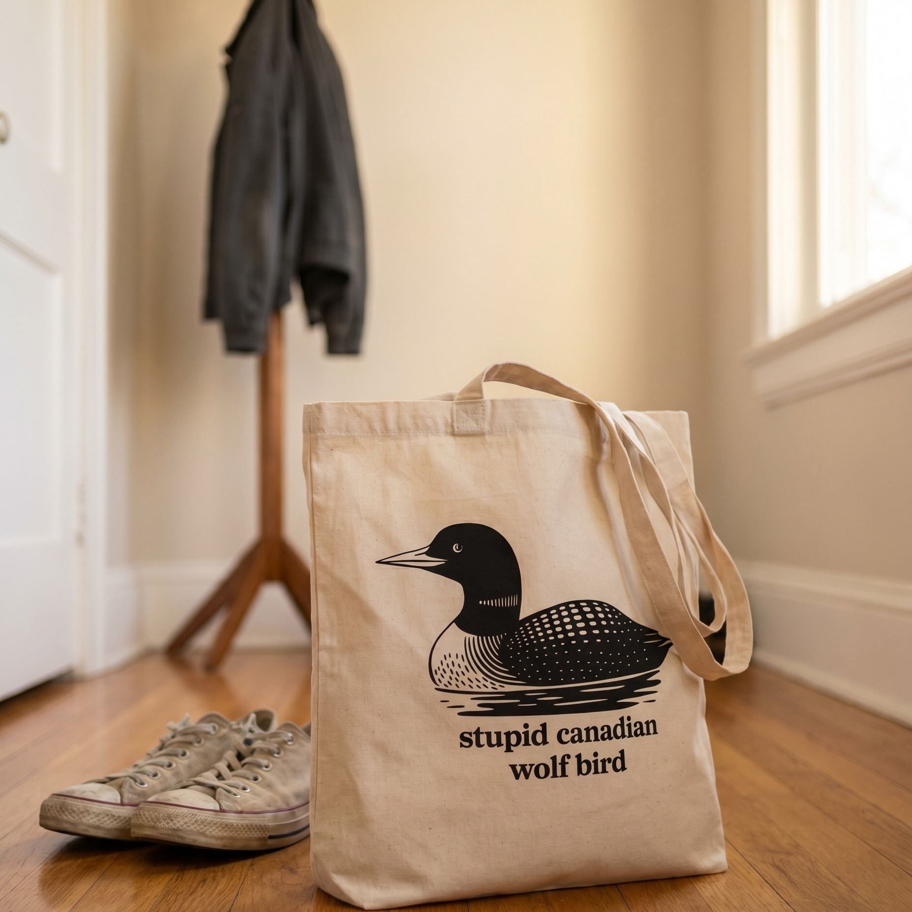 Bolsa de tela Stupid Canadian Wolf Bird para fans de Heated Rivalry