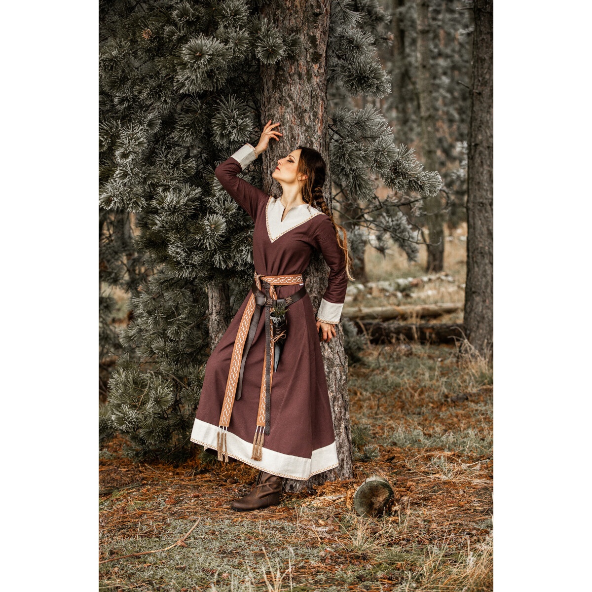Medieval Dress Jorunn brown-beige