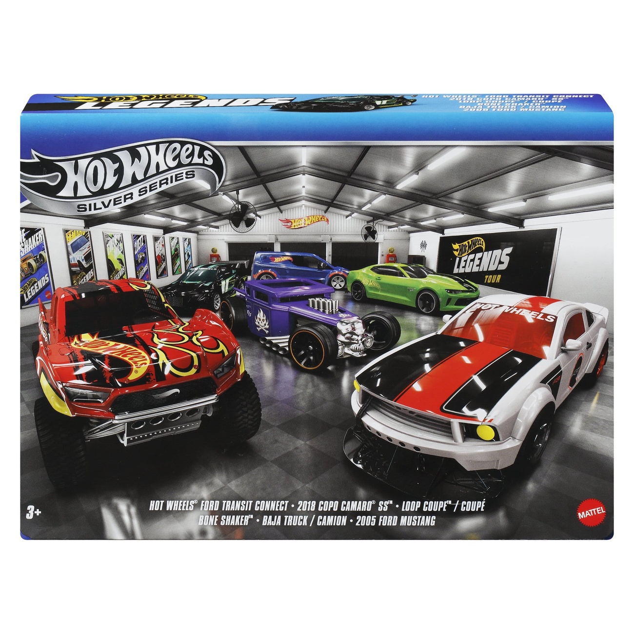 Hot Wheels Silver Series vehículos de metal fundido pack de 6 1/64 Legends