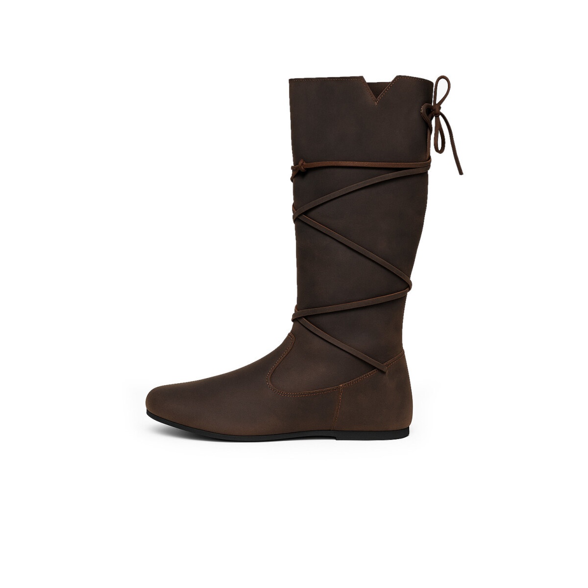 Medieval Boots Ole in Brown Nubuck Leather