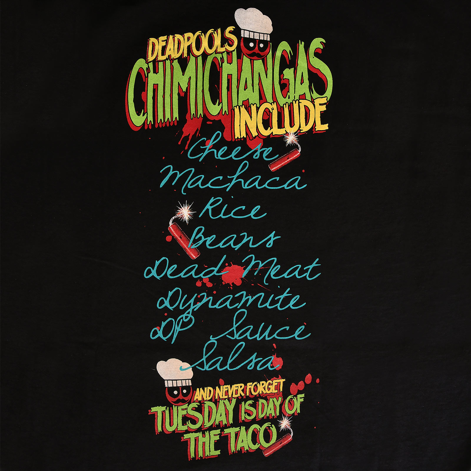 Deadpool - T-shirt Chimichangas Love noir