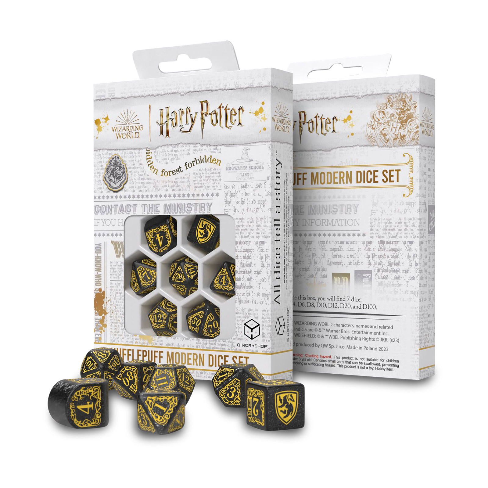 Harry Potter - Hufflepuff RPG Dobbelstenen Set 7st Zwart