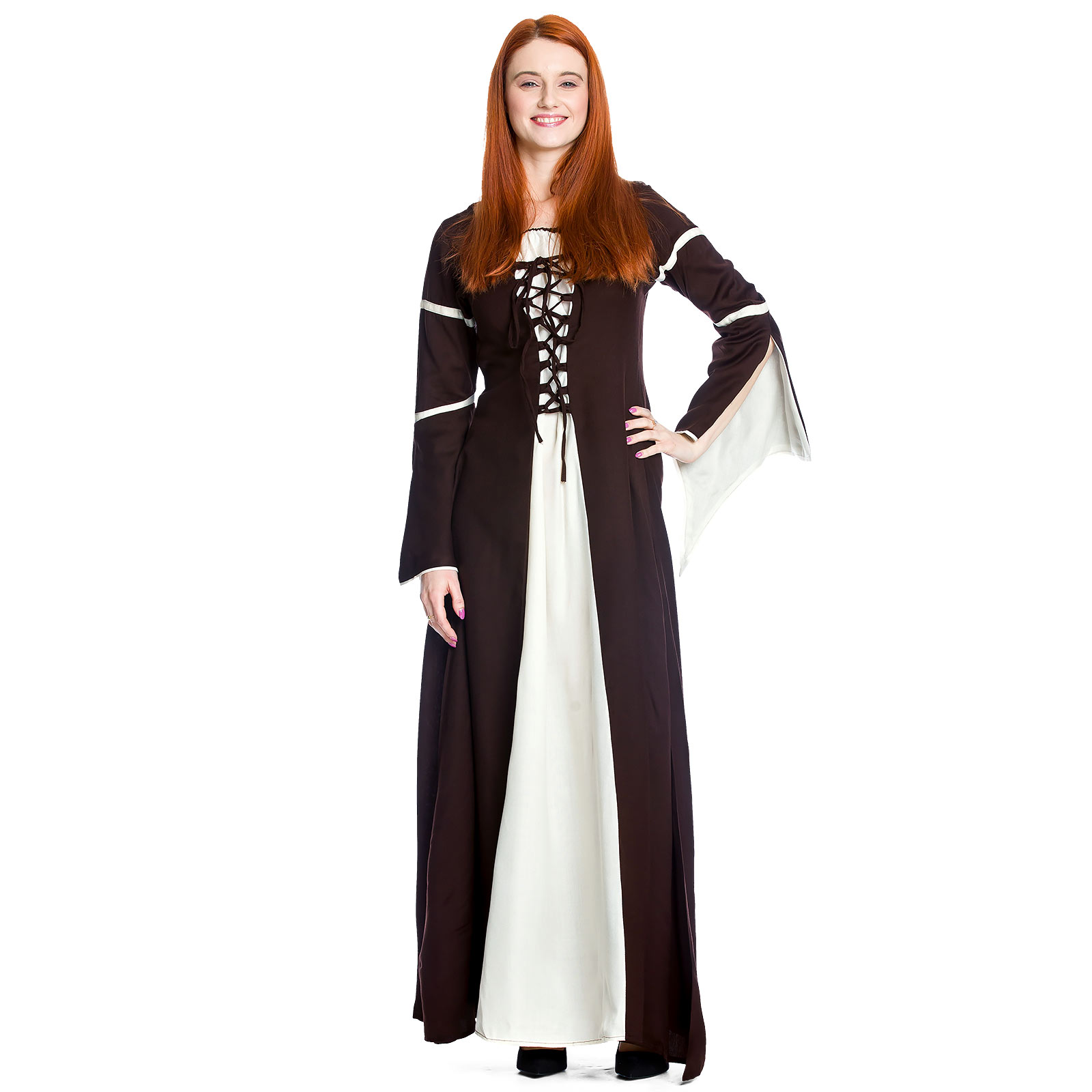 Medieval dress Katherina brown-nature