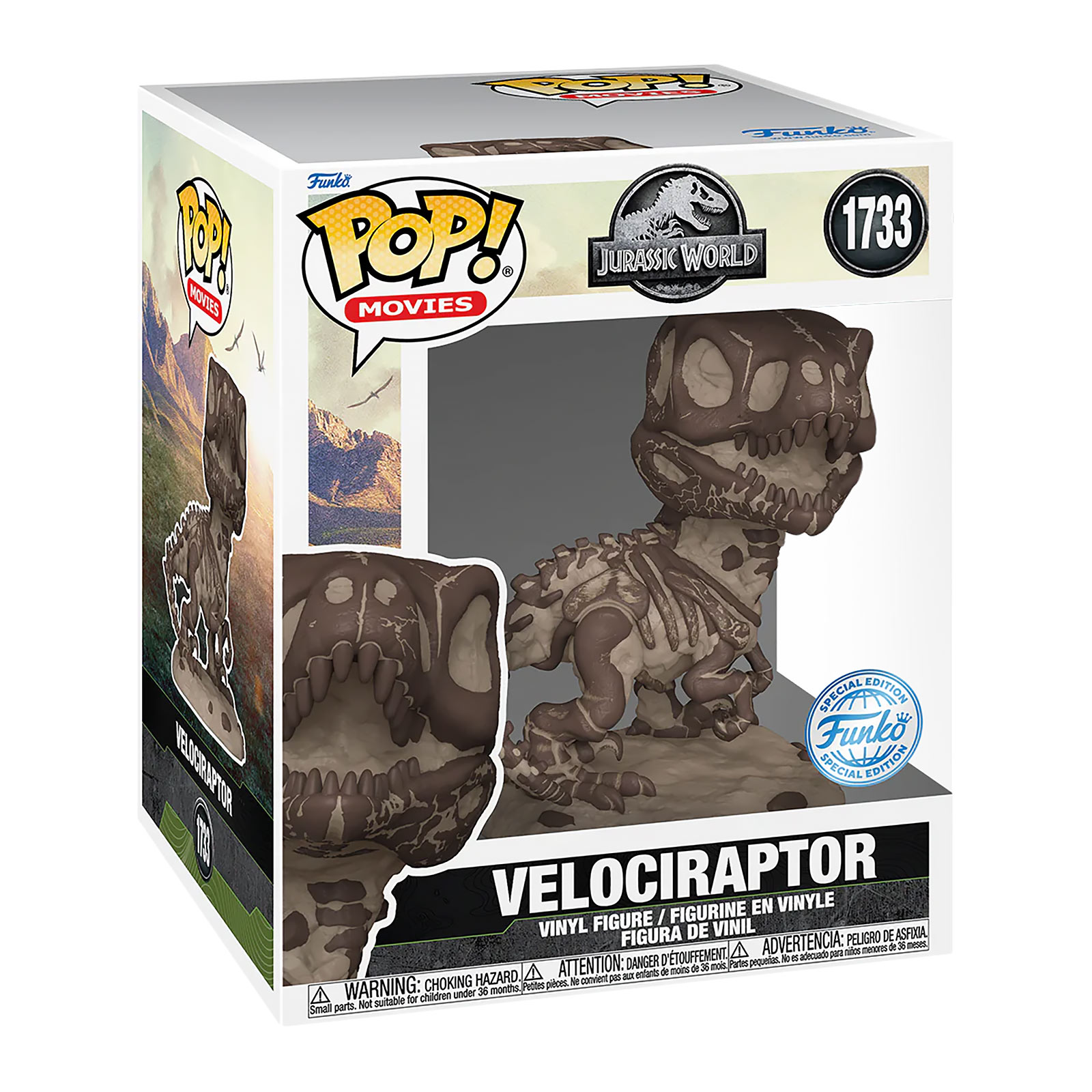 Jurassic World - Figurine Funko Pop Super Size Fossile de Velociraptor