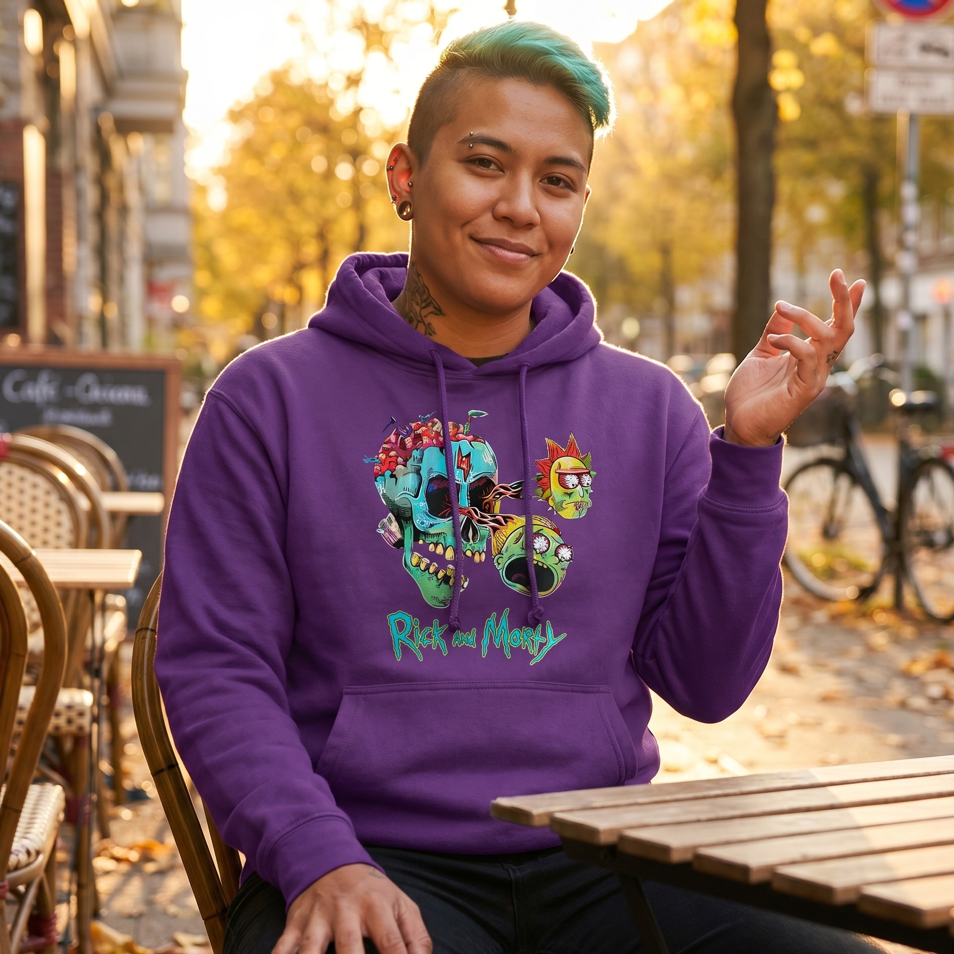 Rick and Morty - Sweat à capuche Morty et Rick Face