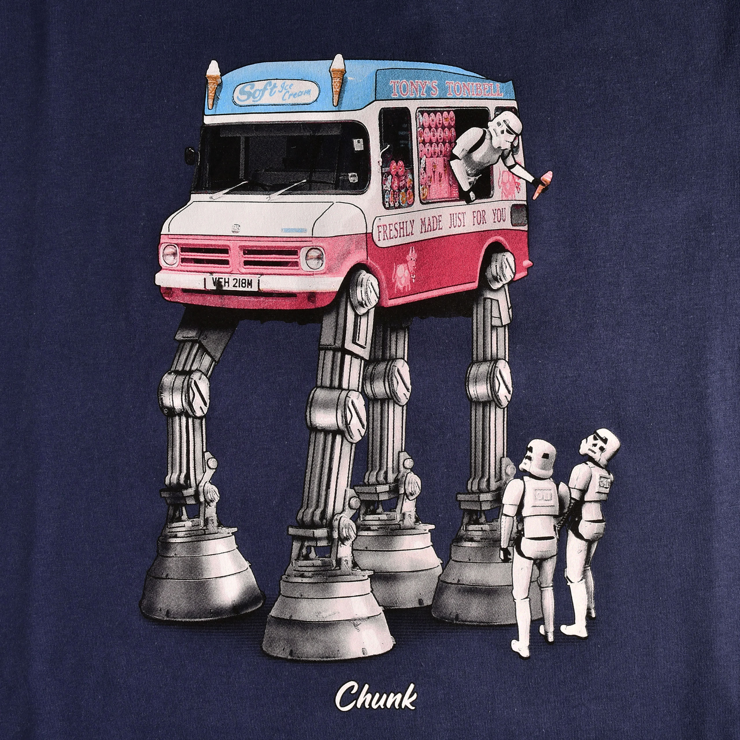 Walking Ice Cream T-Shirt für Star Wars Fans blau