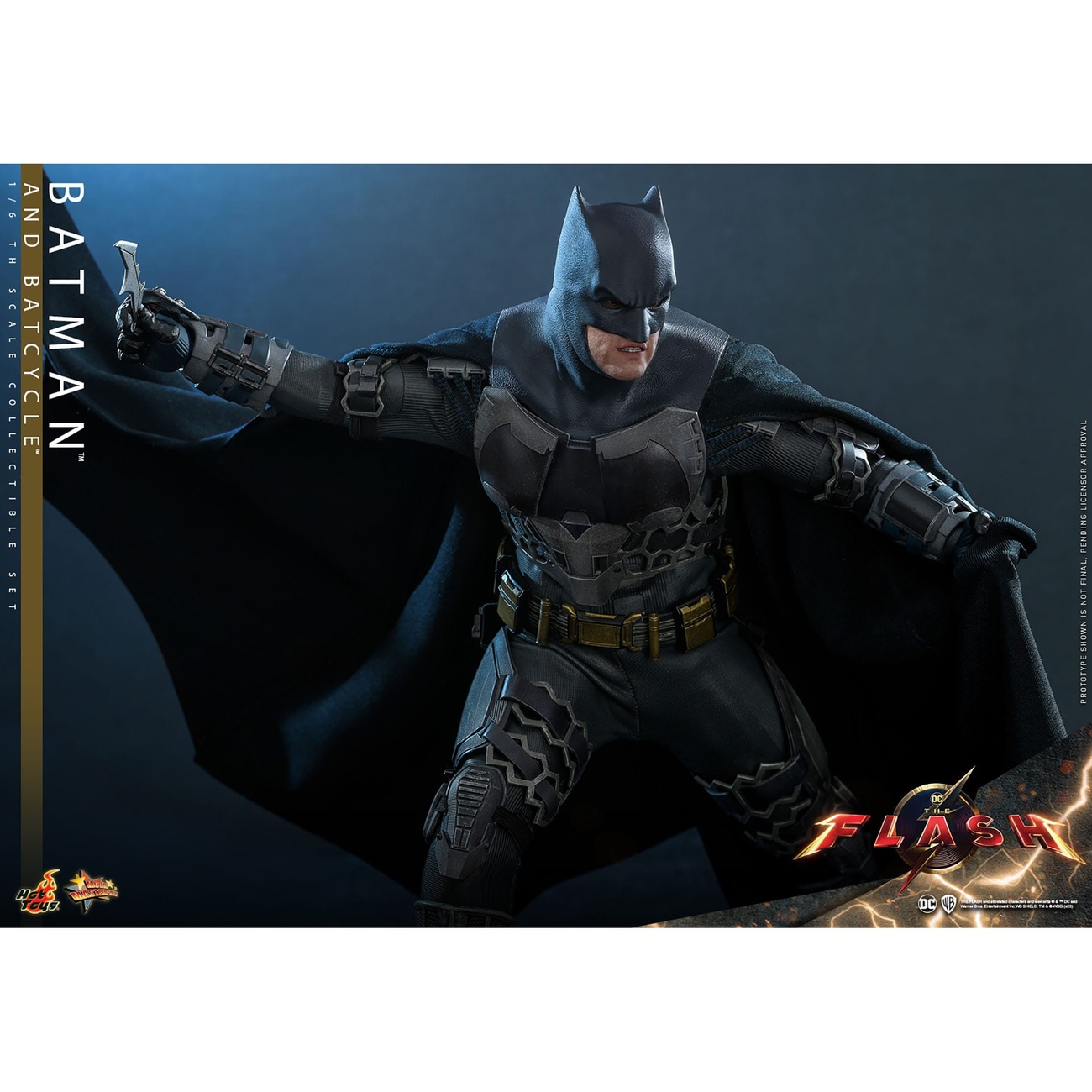 The Flash Movie Masterpiece figura de acción con vehículo 1/6 Batman & Batcycle set 30 cm