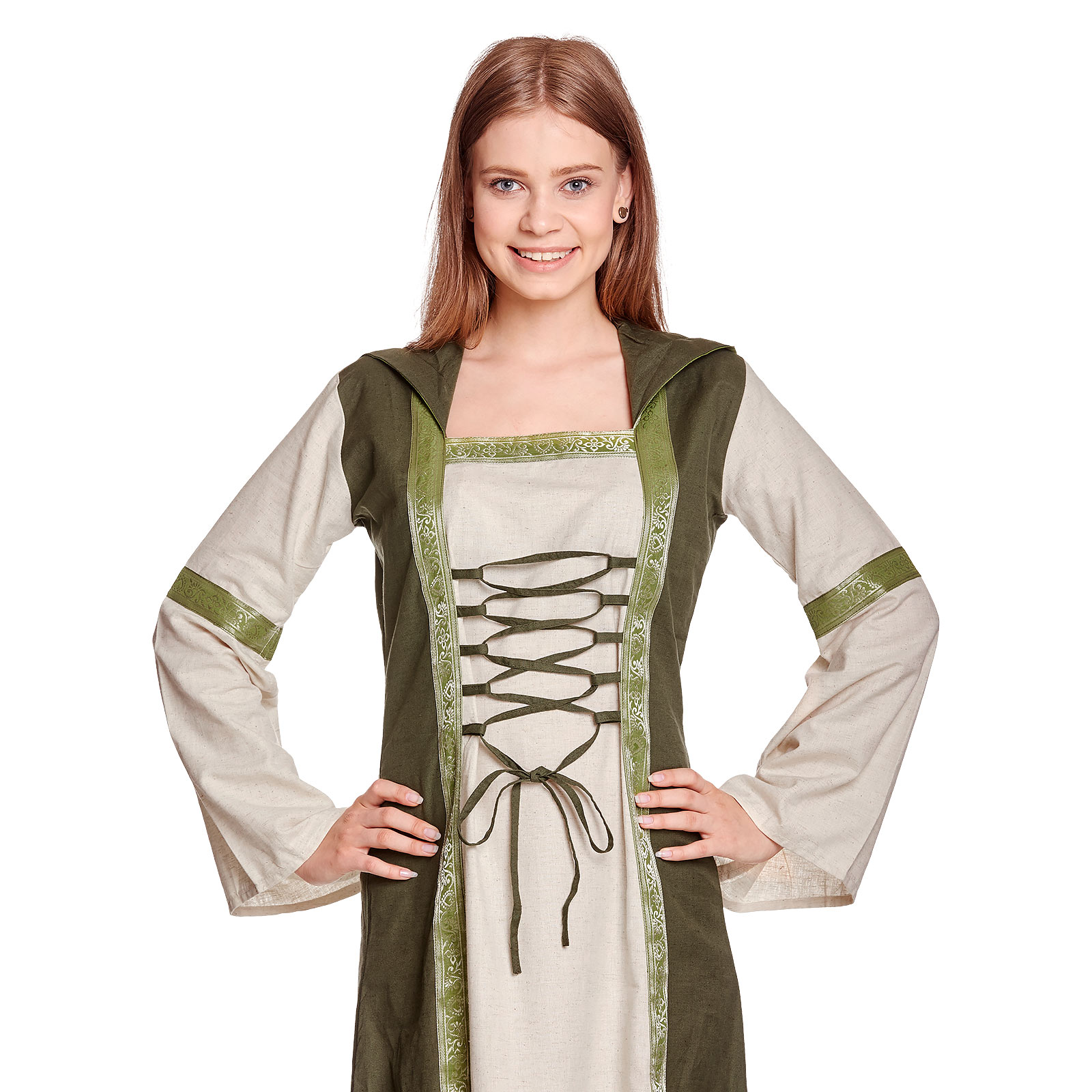 Rebecca Medieval Dress Natural-Green