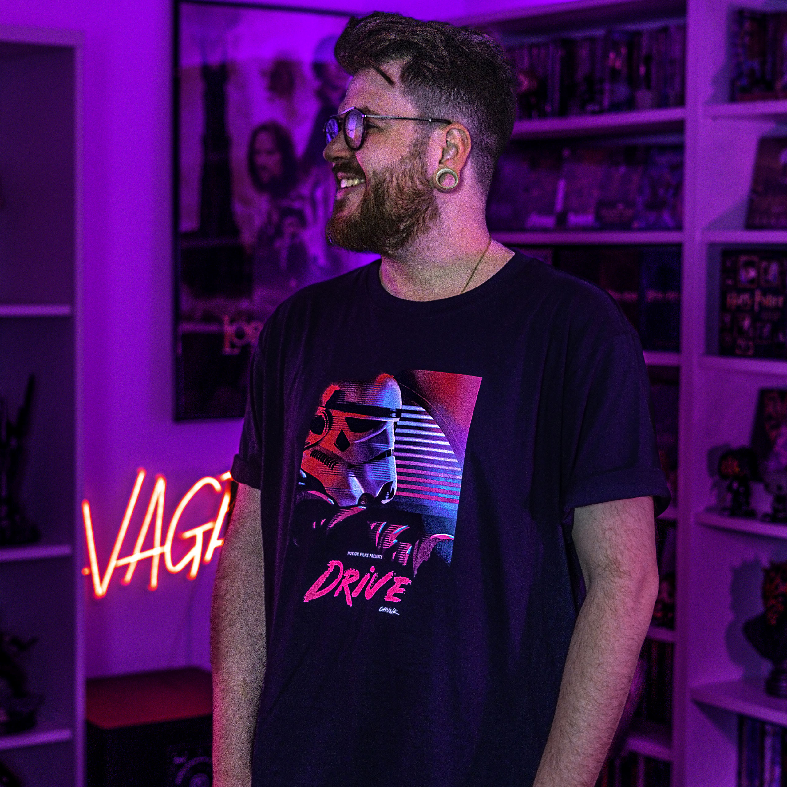 T-shirt Drive per fan di Star Wars blu