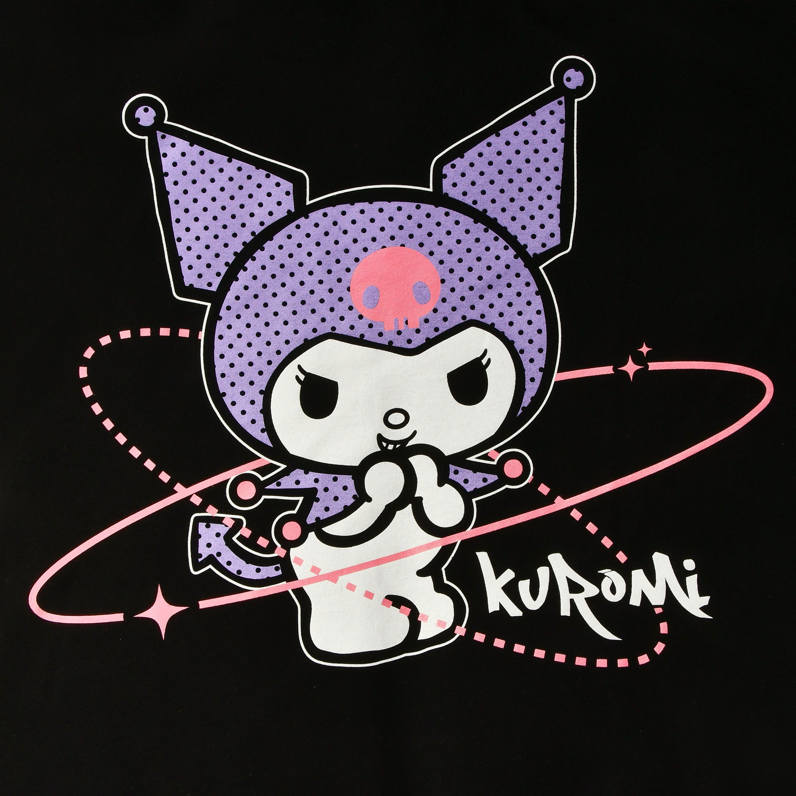 Hello Kitty X Friends Kuromi Hoodie - Pink Skull & Hearts Design, 100% Cotton