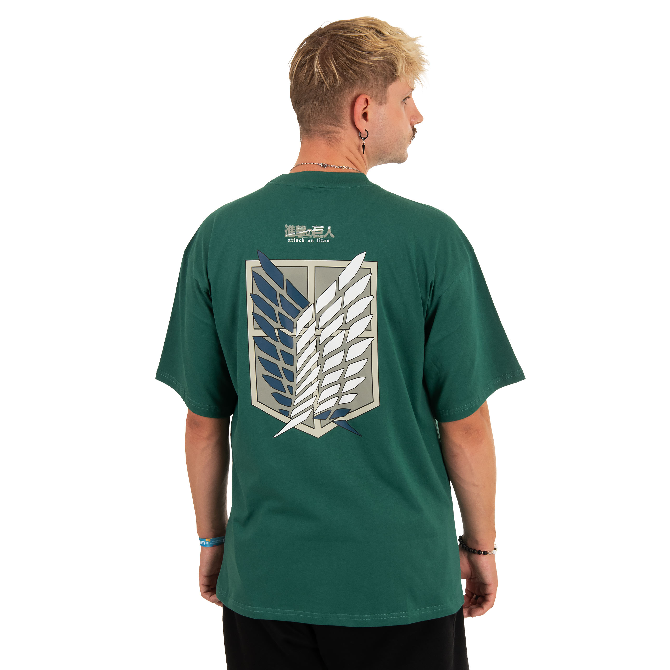 T-shirt militaire oversize vert Scout Symbol - Attack on Titan