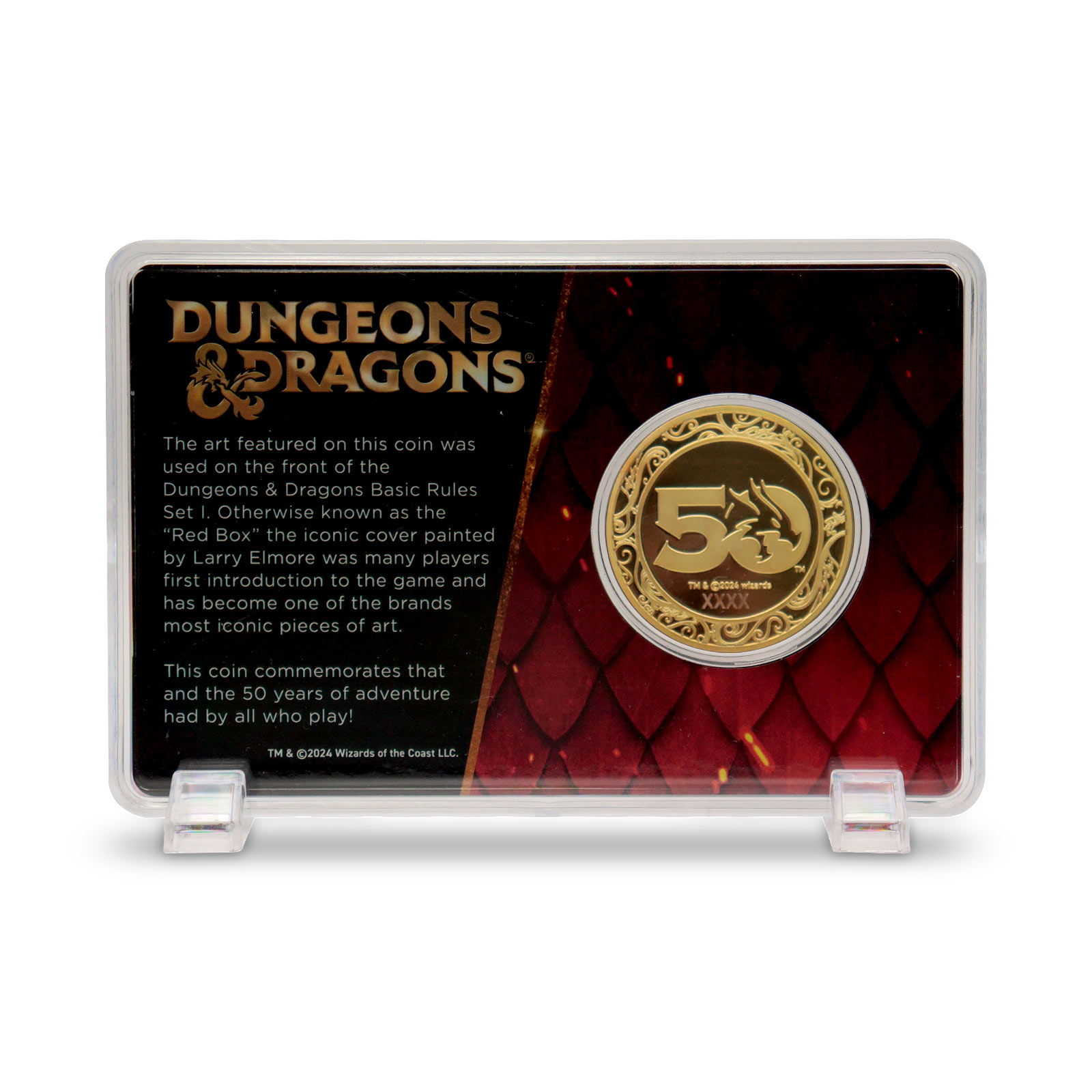 Dungeons & Dragons - Moneda de coleccionista de 24k del 50 aniversario limitada