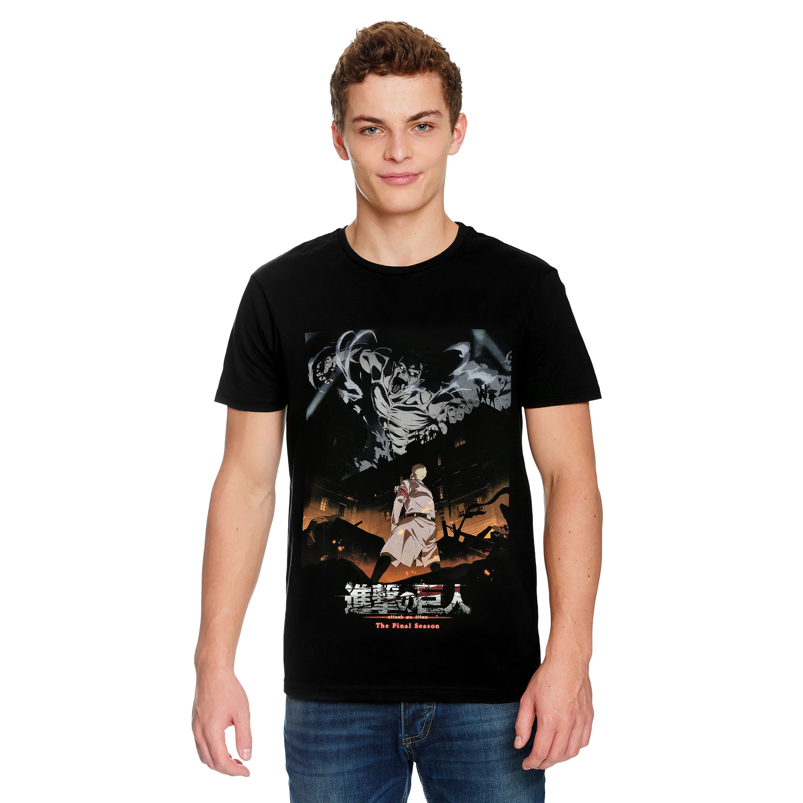 Attack on Titan - Poster T-shirt zwart