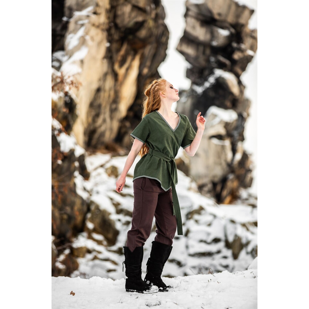 Średniowieczna tunika wikingów Matilda zielona