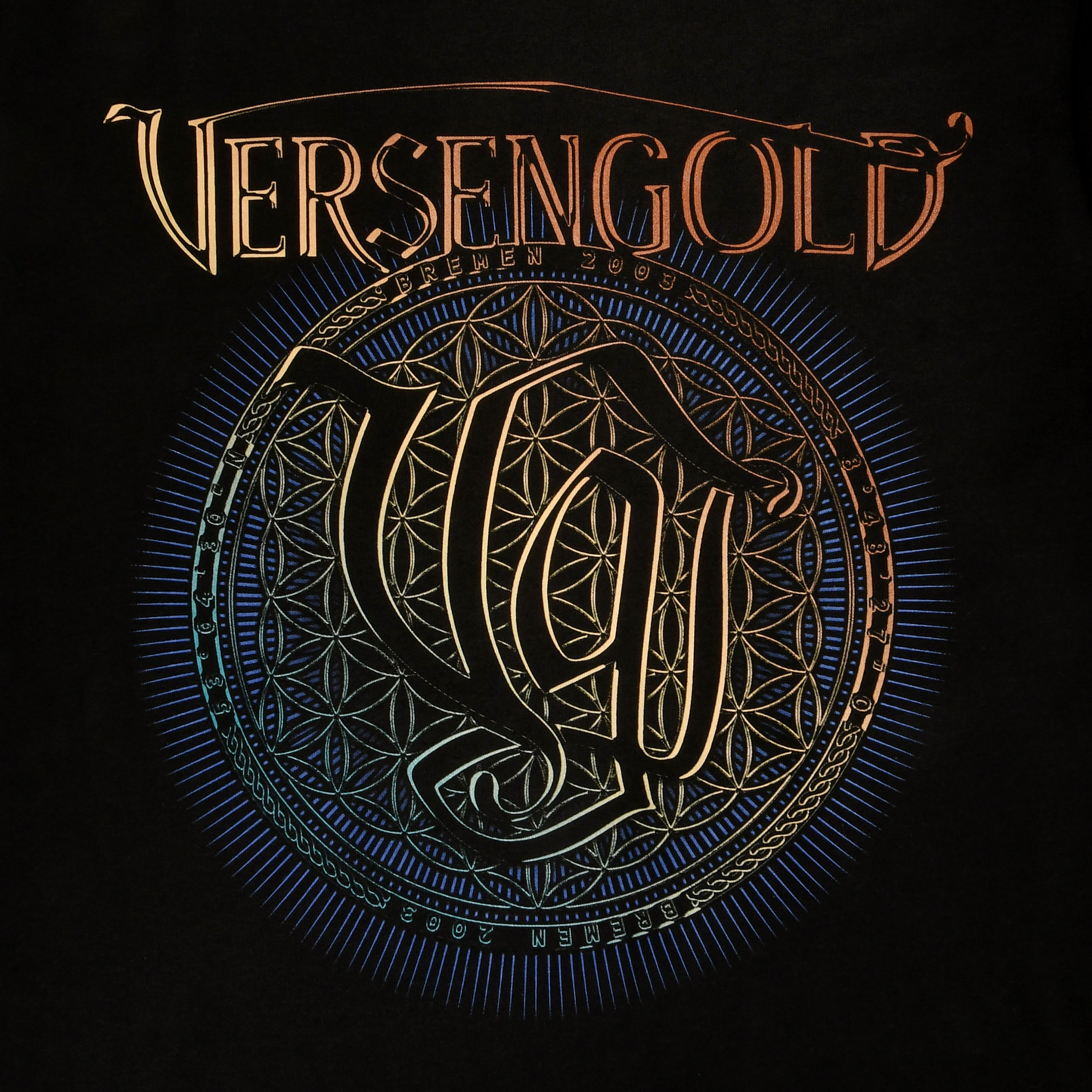 Versengold - T-shirt nera Fiore della Vita