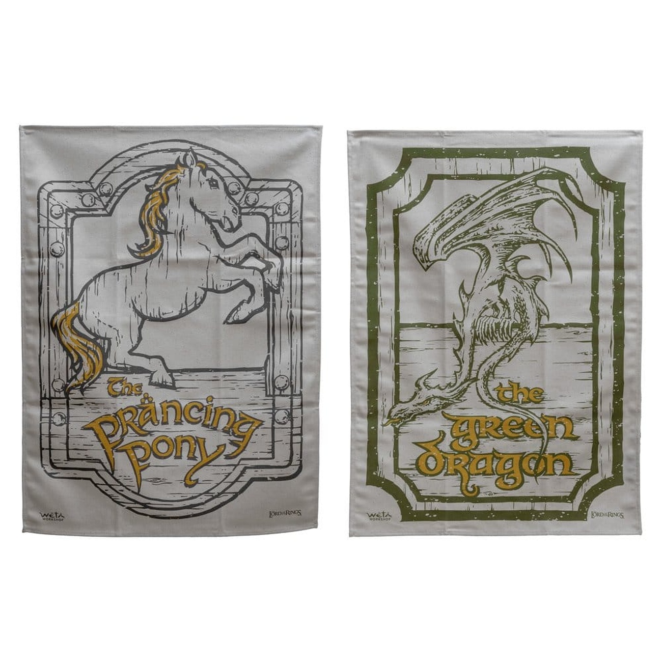 Der Herr der Ringe - Grüner Drache und Pony Geschirrtuch 2er Set