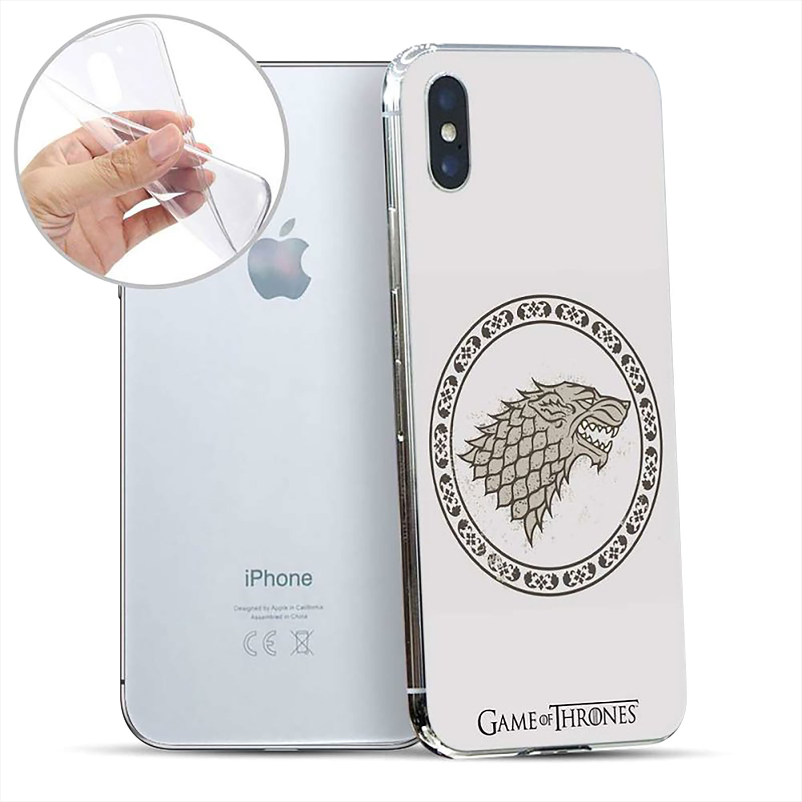 Game of Thrones - Coque iPhone X / XS en silicone blanc avec blason Stark