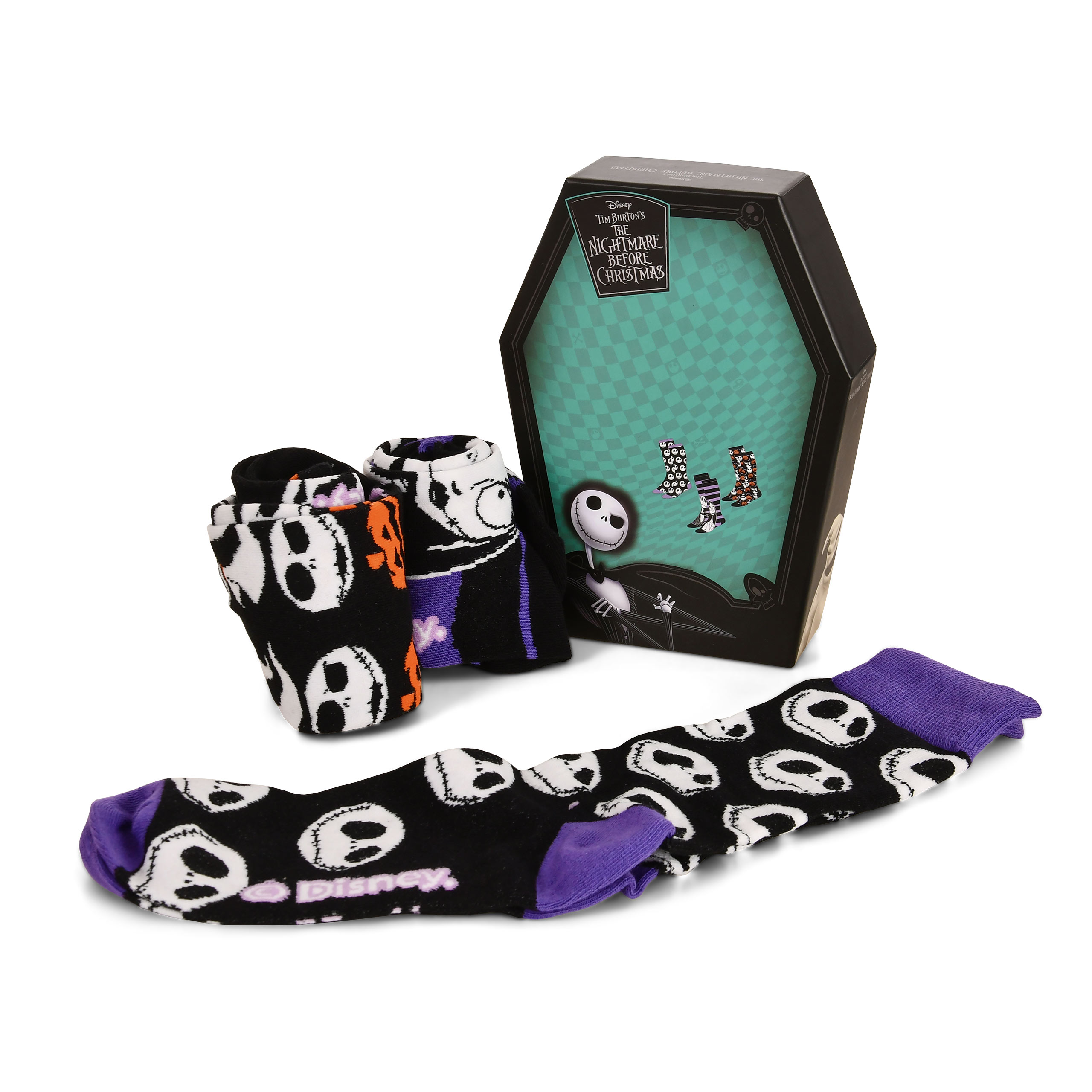 The Nightmare Before Christmas - Calcetines de Jack y Sally en caja de regalo