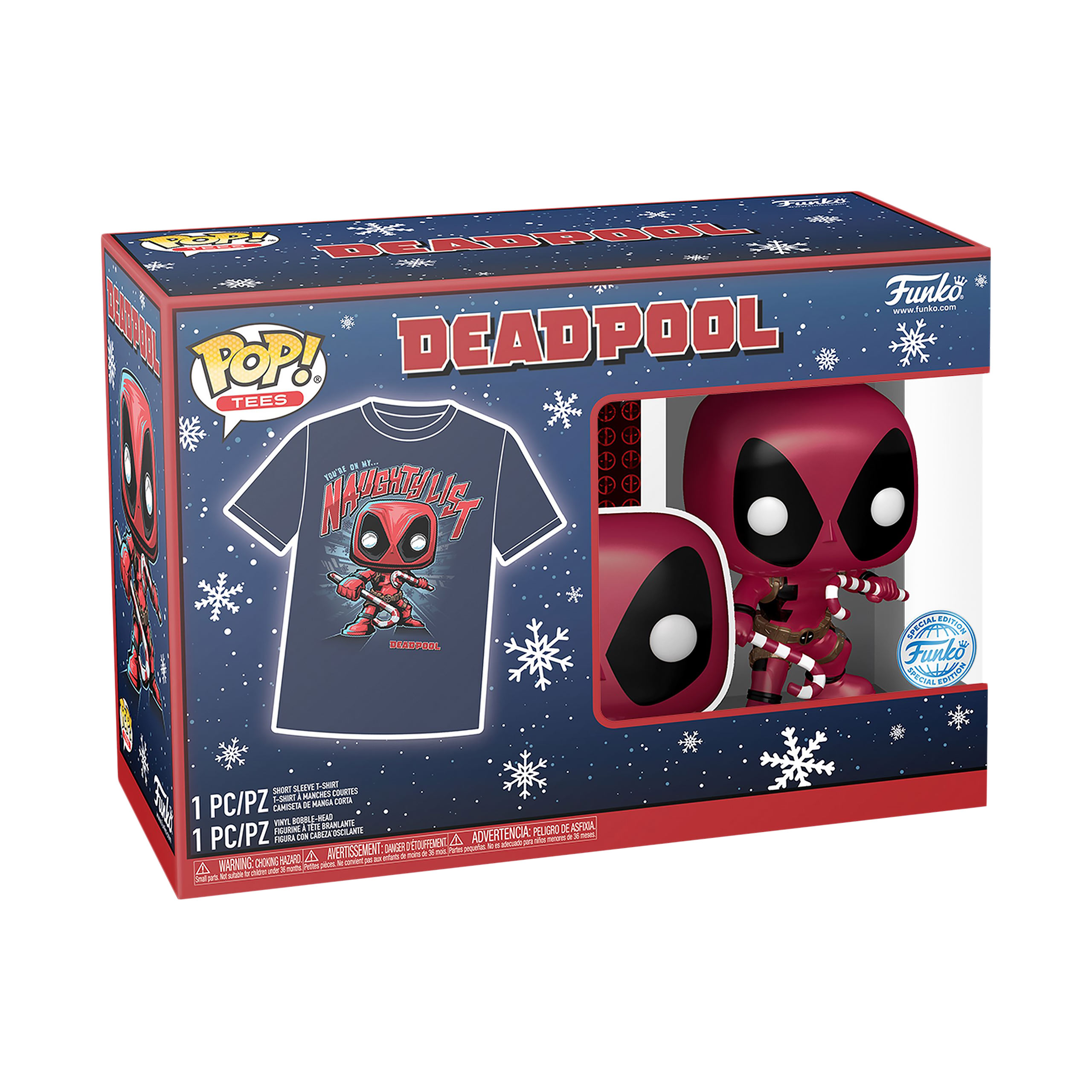 Deadpool Christmas T-Shirt with Funko Pop Figure