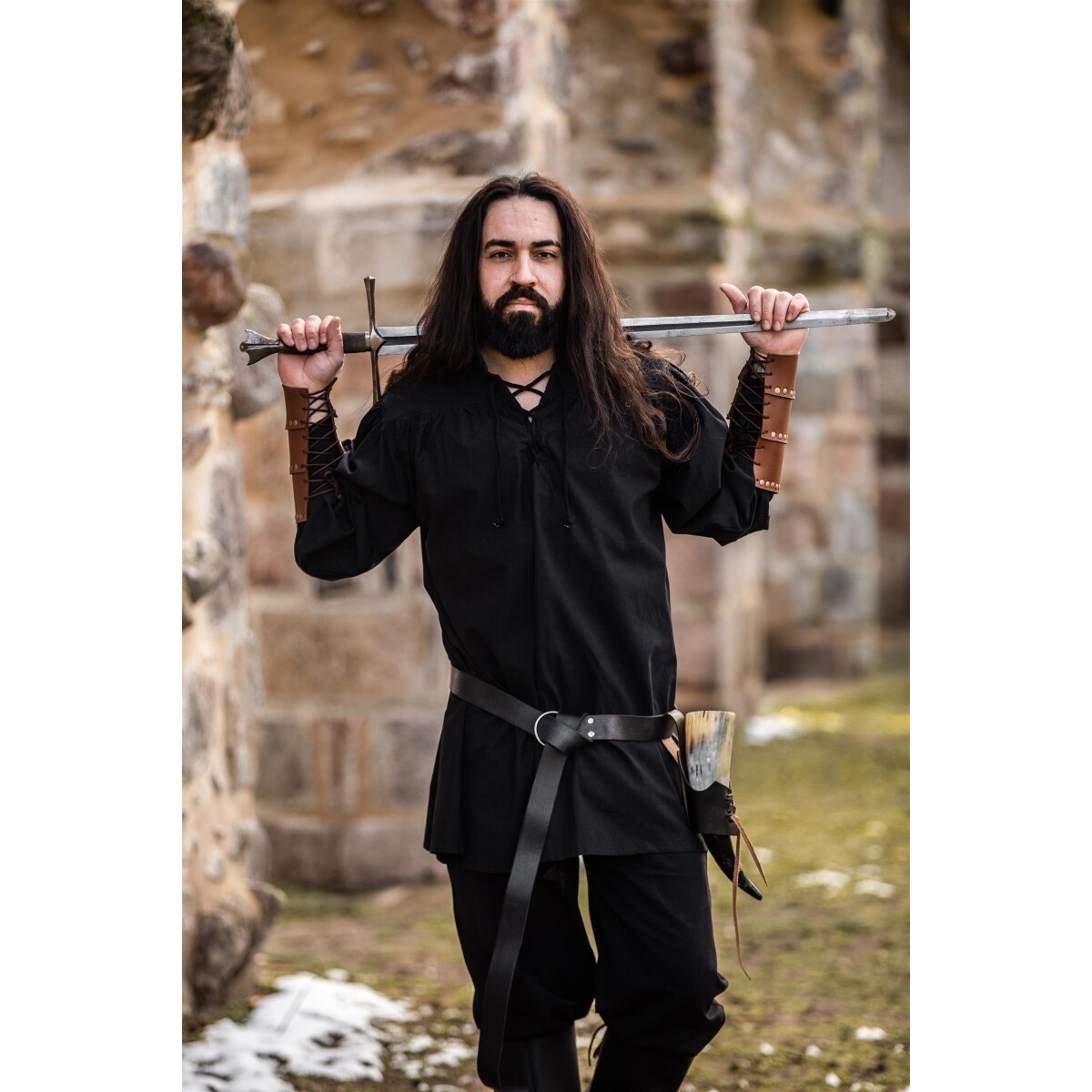 Camisa medieval Ulrich negra