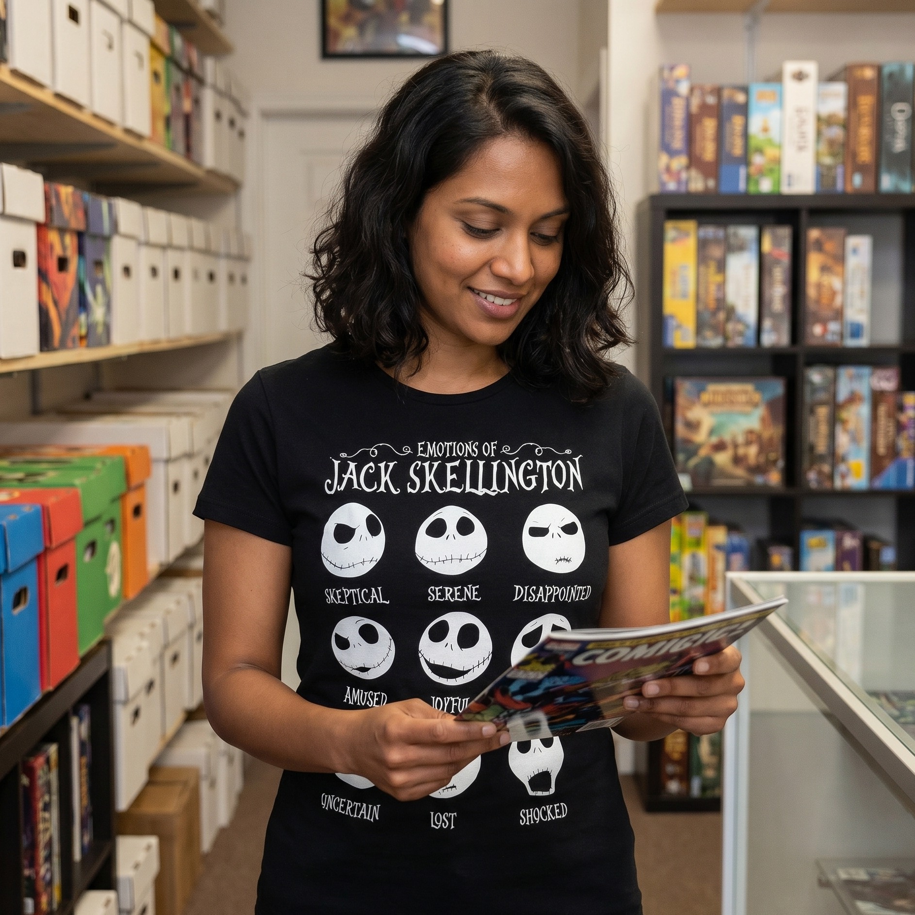 Nightmare Before Christmas - Jack Emotions Dames T-Shirt Zwart