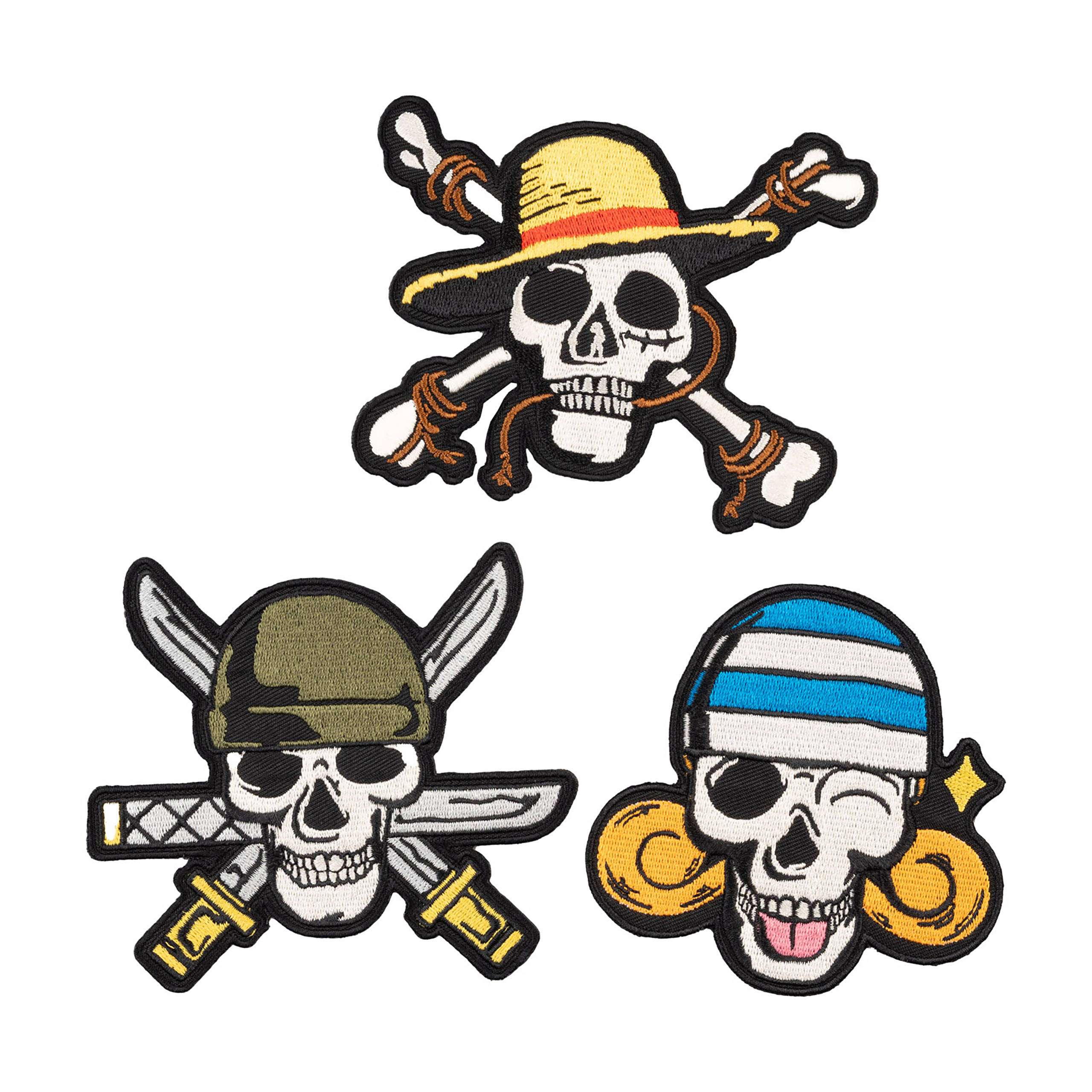 One Piece - Lot de 3 écussons tête de mort