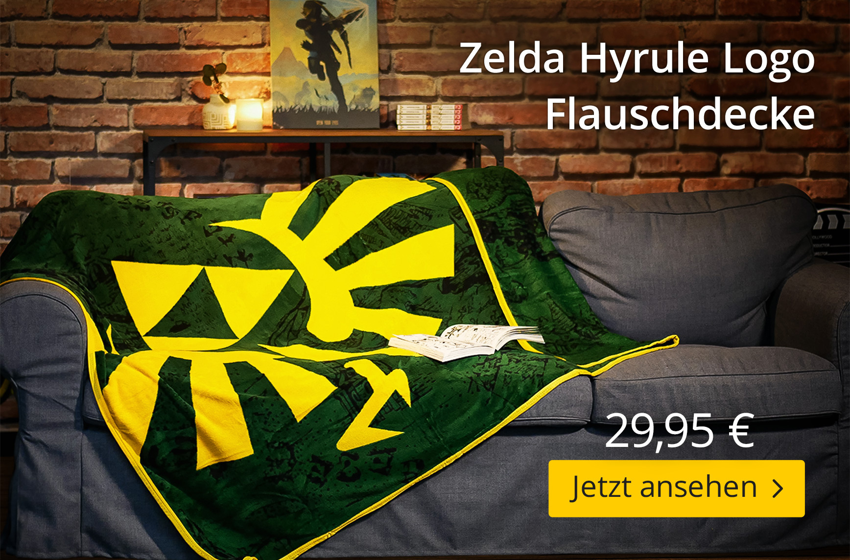 Zelda - Hyrule Logo Flauschdecke - 29,95 EUR