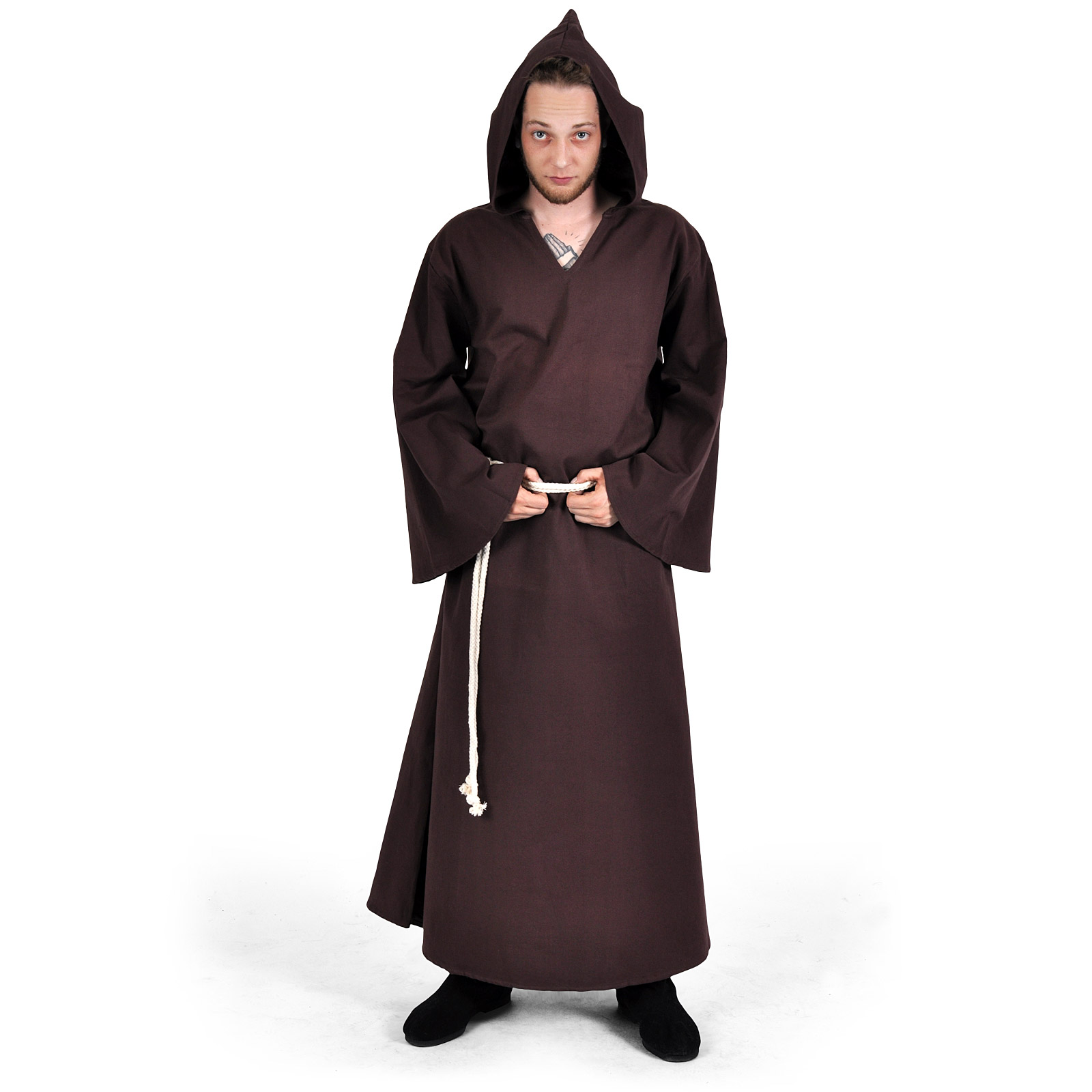 Robe de moine avec cordon marron