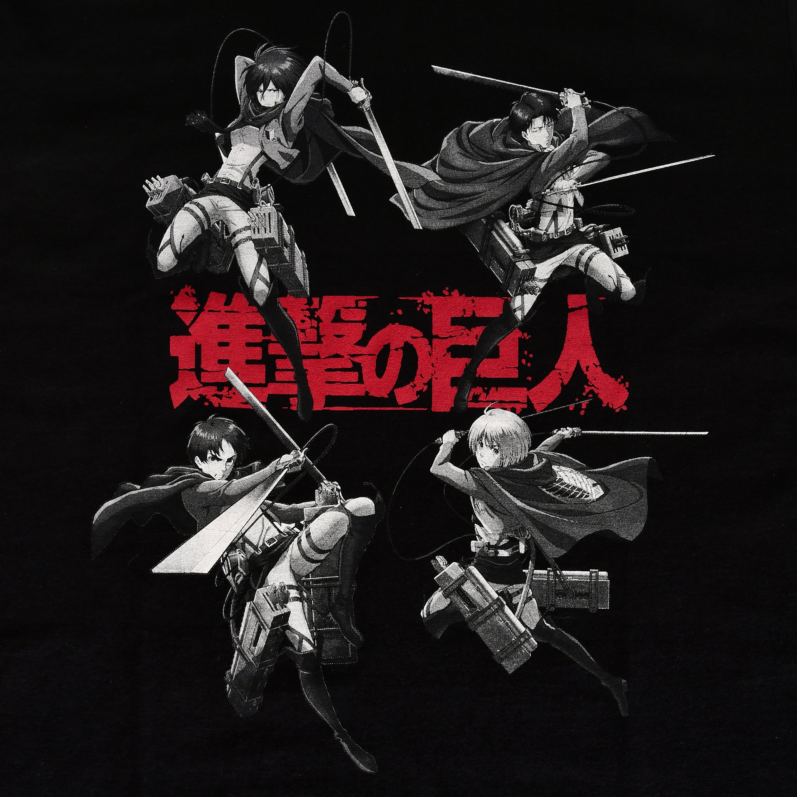 Attack on Titan - Characters T-shirt zwart