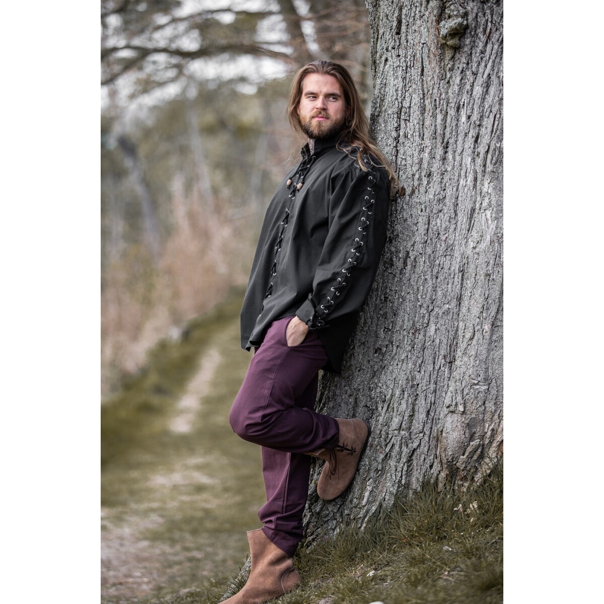 Camisa medieval Gustavo negra