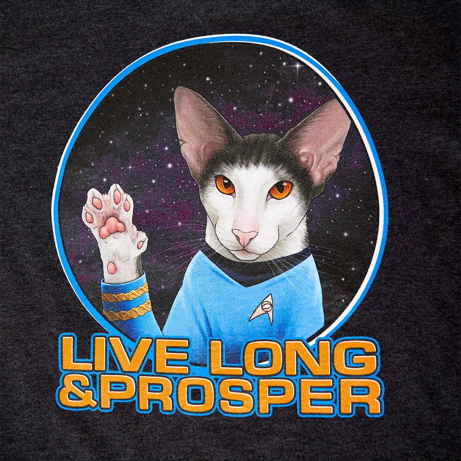 Star Trek - Cat Spock Live Long and Prosper T-Shirt grey