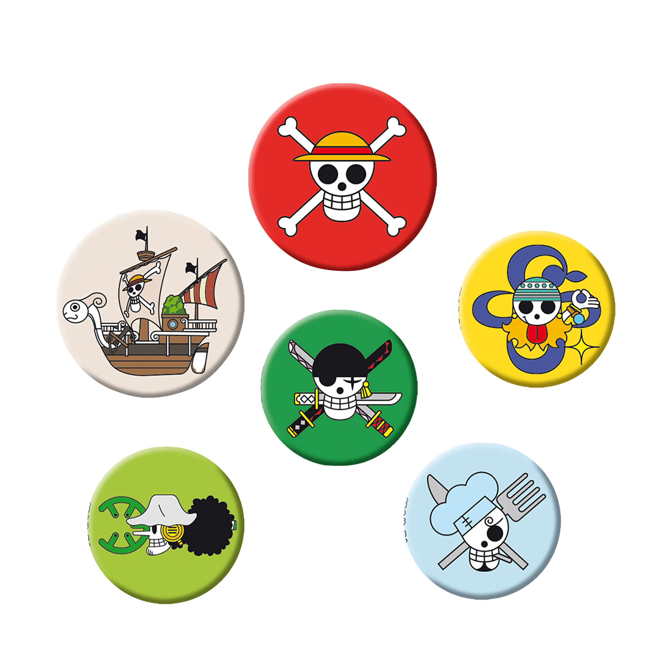 One Piece - Set de 6 Botones Skulls