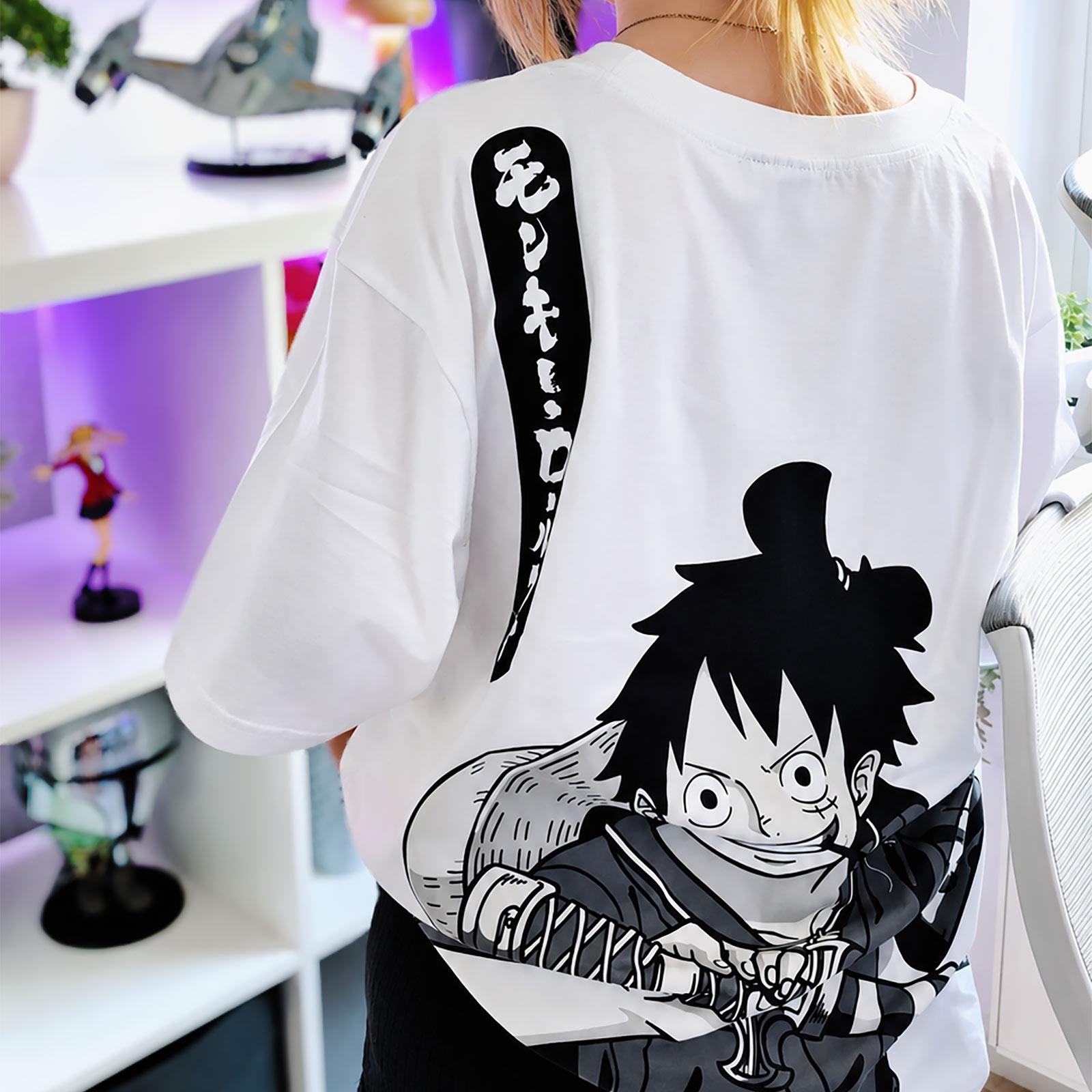 One Piece - Luffy Oversize T-Shirt weiß